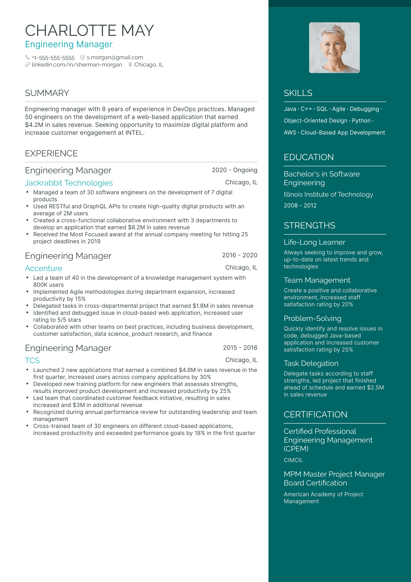 5 Engineering Manager Resume Examples & Guide For 2024