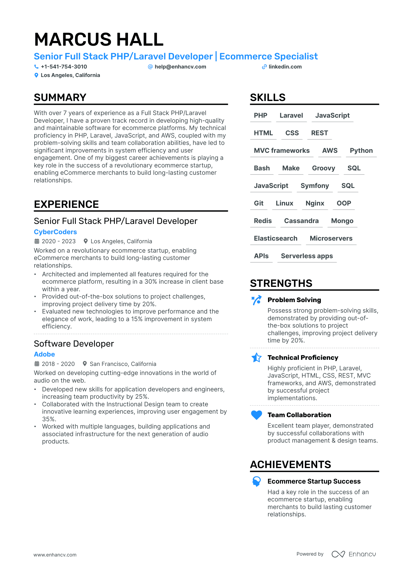 5 PHP developer Resume Examples & Guide for 2024