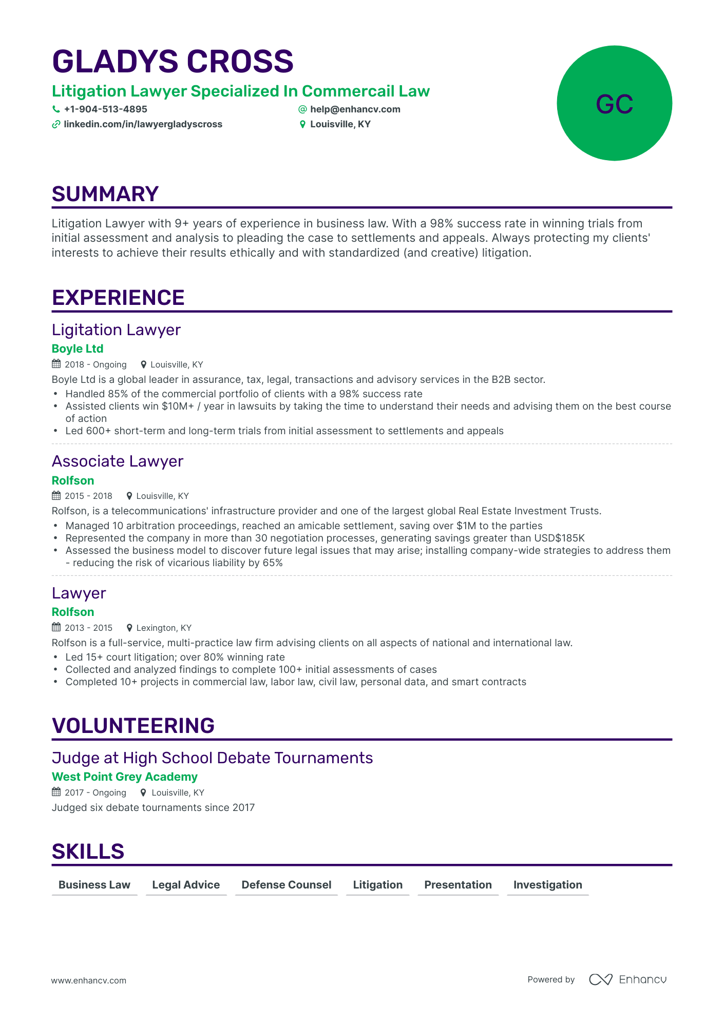 5 Litigation Lawyer Resume Examples & Guide for 2023