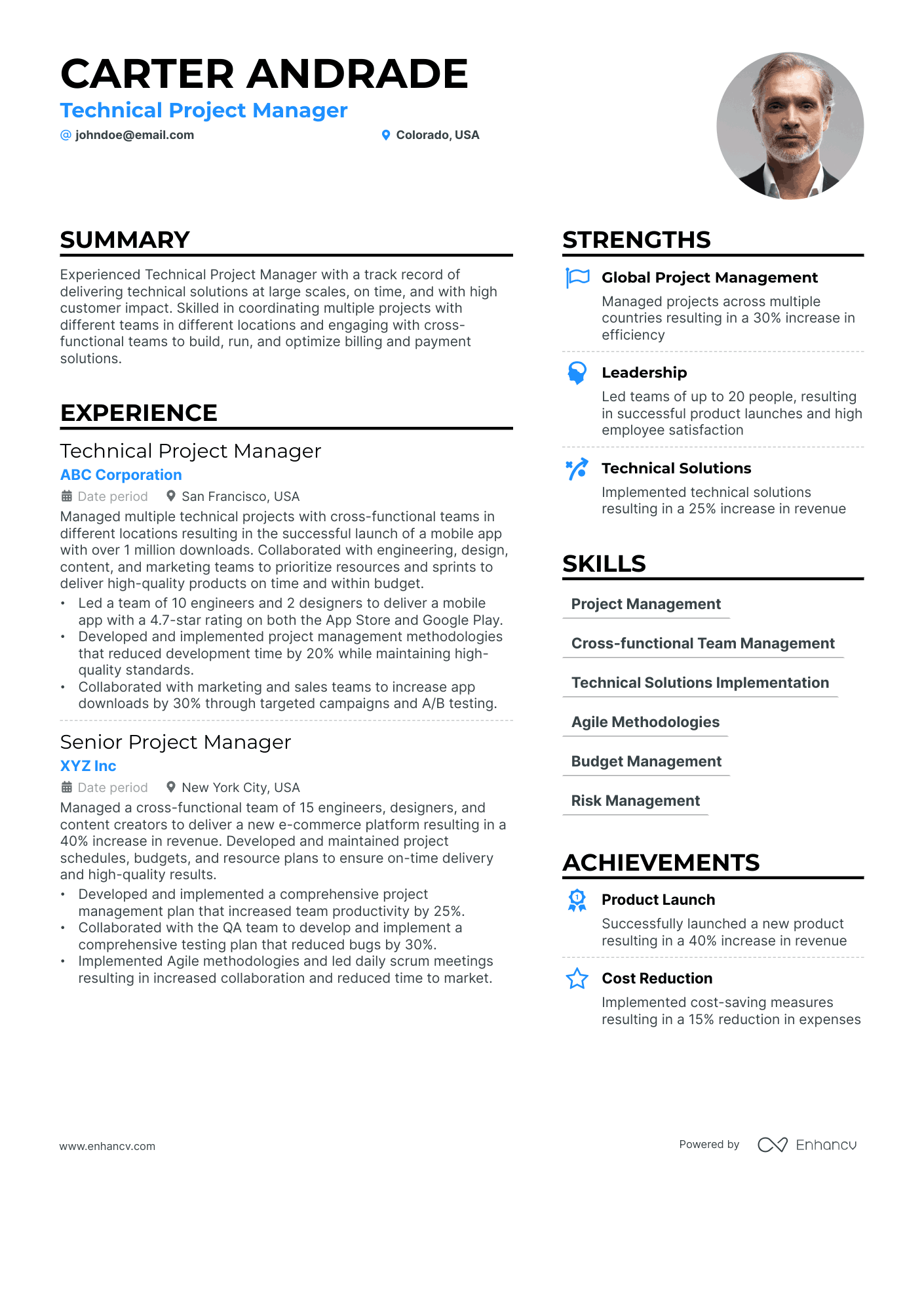 5 Technical Project Manager Resume Examples & Guide for 2024