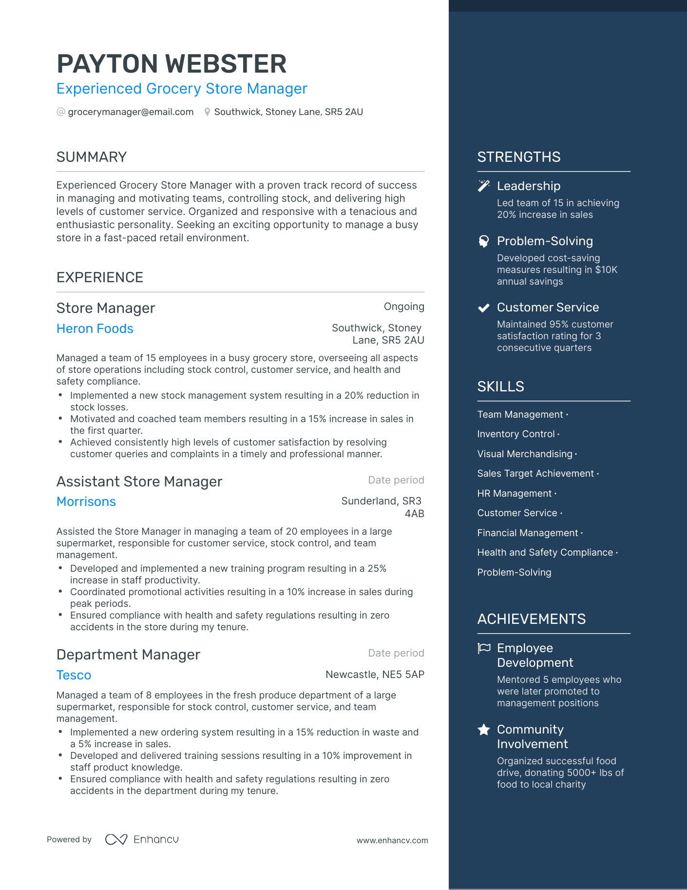 5 Grocery Store Manager Resume Examples & Guide for 2023