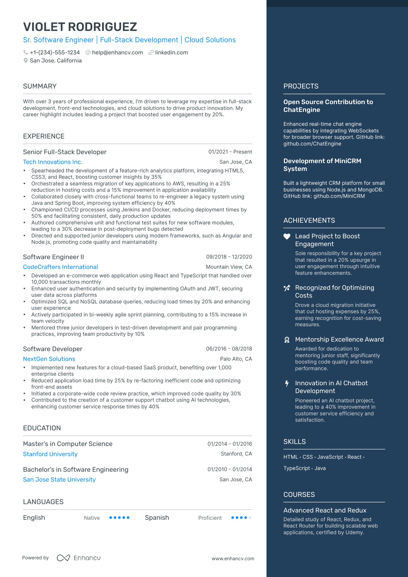 5 Senior Software Engineer Resume Examples & Guide for 2024