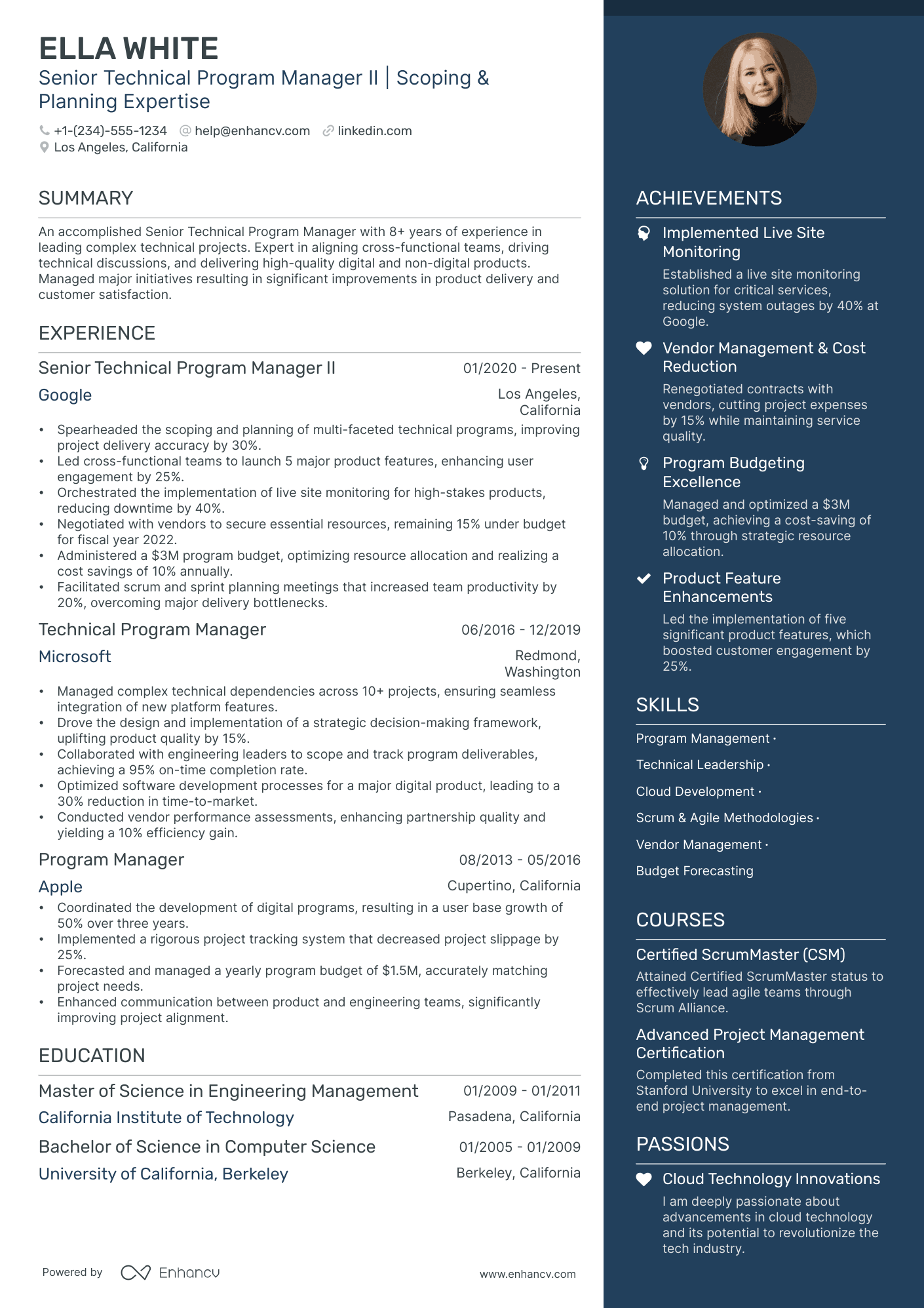 5 Technical Program Manager Resume Examples & Guide for 2024