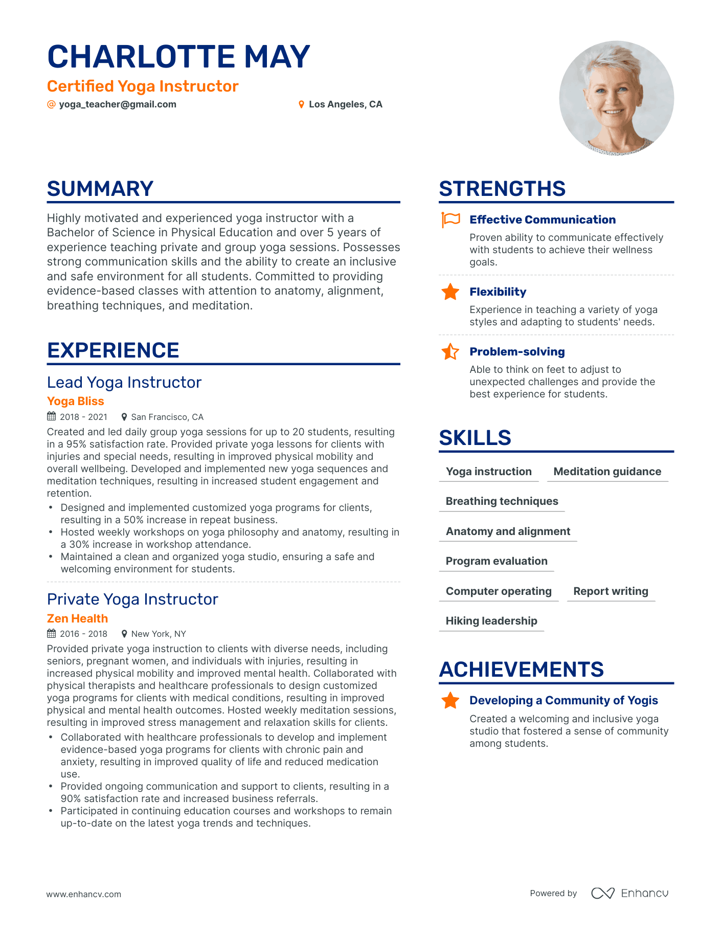 5 Yoga Teacher Resume Examples - AHR0cHM6Ly9jZG4uZW5oYW5jdi5jb20vcHJlZGVmaW5lZC1leGFtcGxlcy9tUWh0bzh3aDNNTVF5c2R6cWhhZ1ZTNzBrWXJBYTRCMWVRNThIUVlrL2ltYWdlLnBuZw~~. 