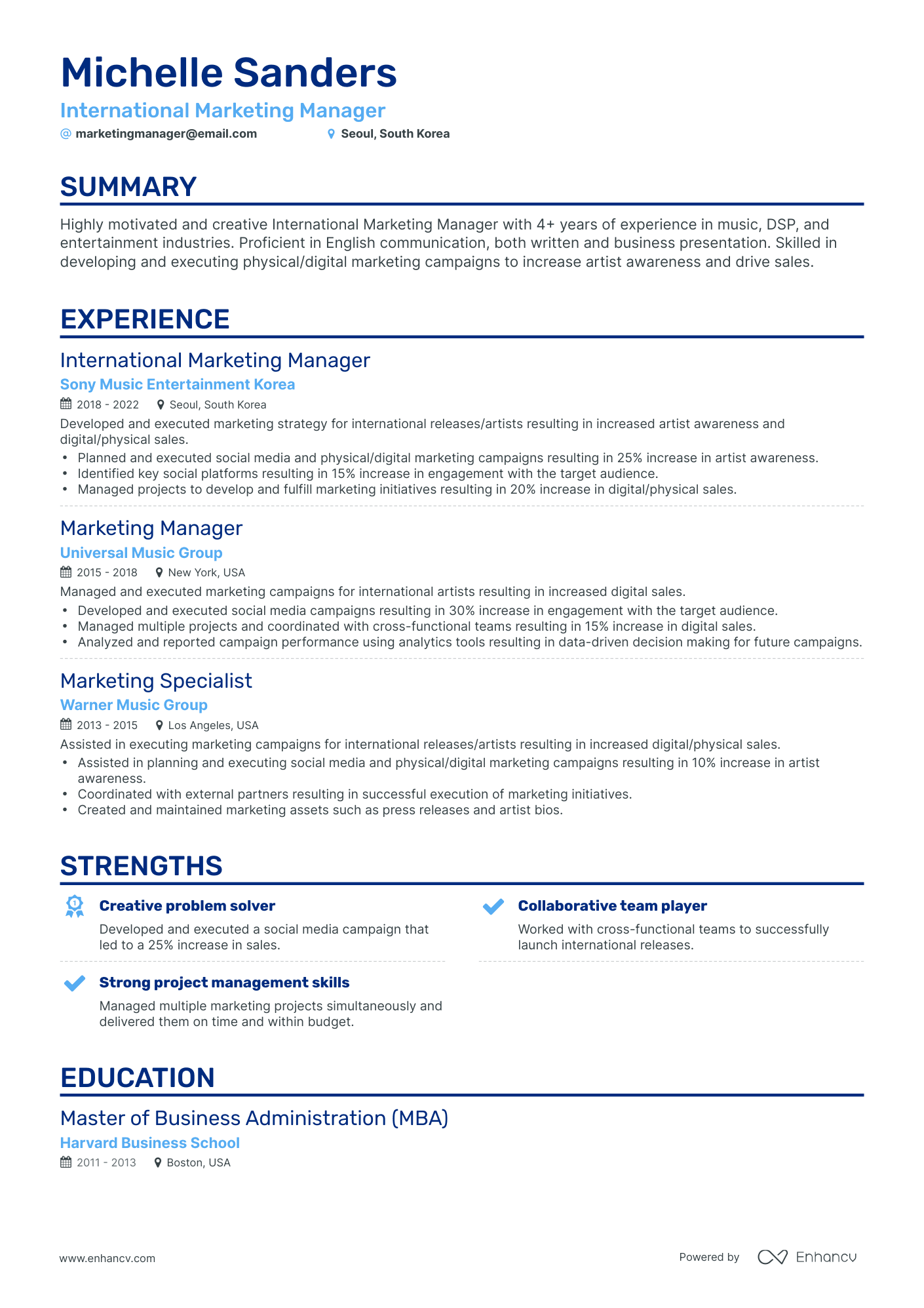 5 International Marketing Manager Resume Examples & Guide for 2023