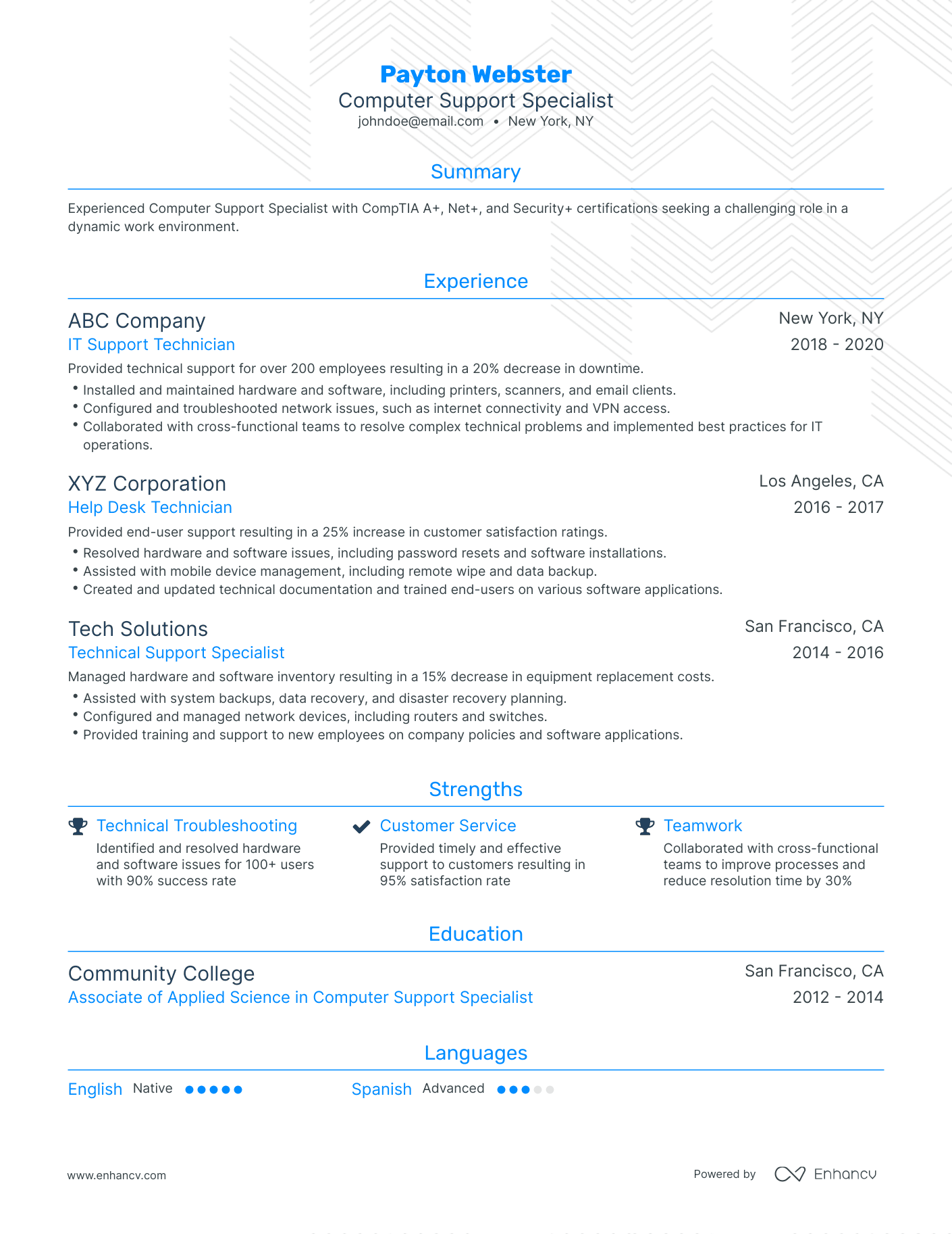 5 Computer Support Specialist Resume Examples & Guide For 2023