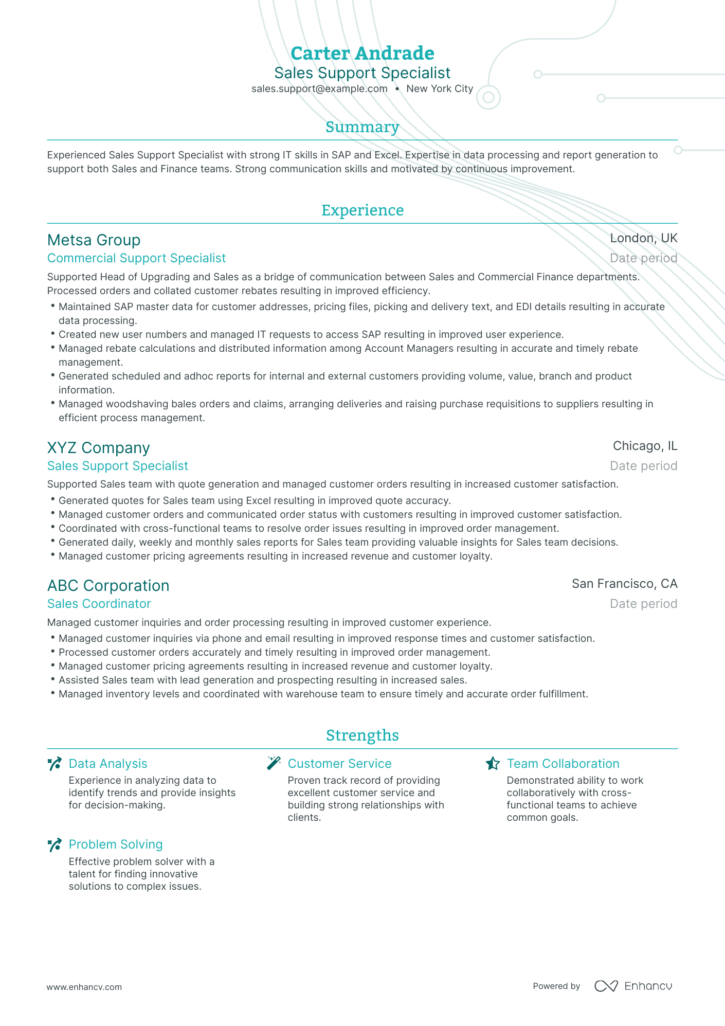 5 Sales Support Specialist Resume Examples & Guide for 2024