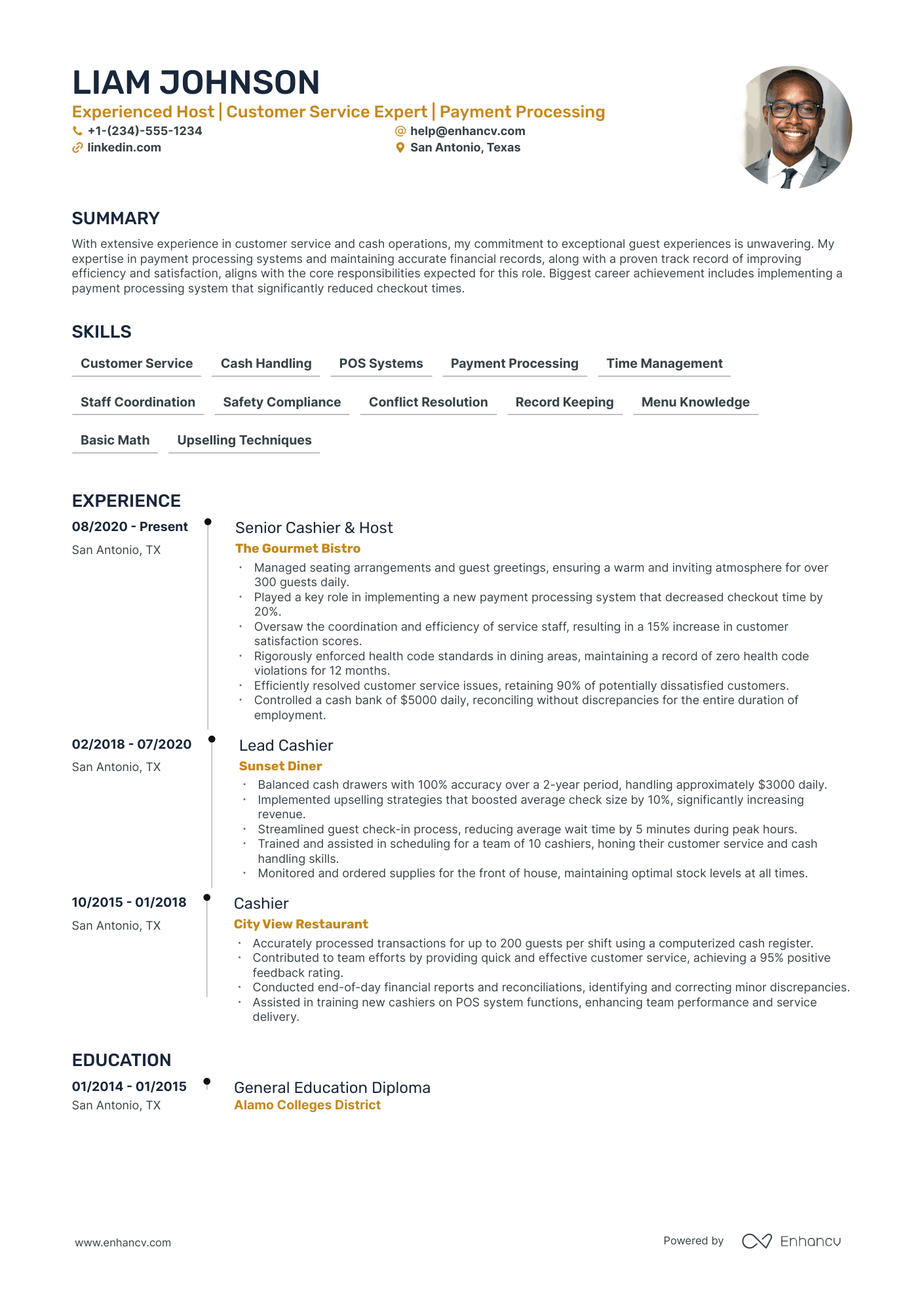 5 Food Cashier Resume Examples & Guide for 2024