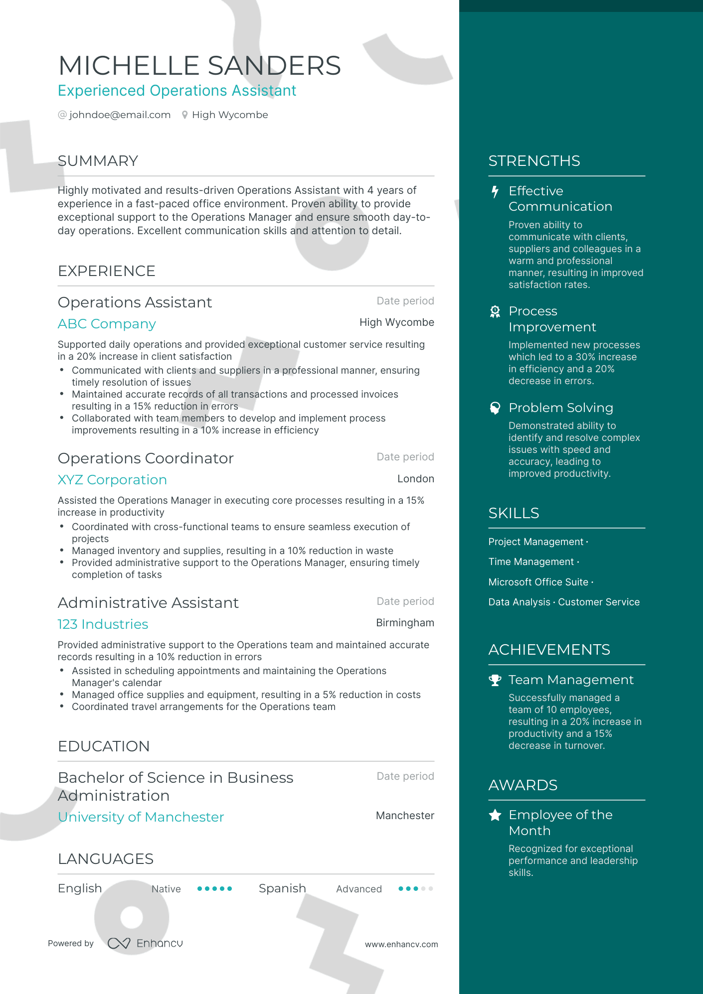 21 Operations Manager Resume Examples & Guide for 2024