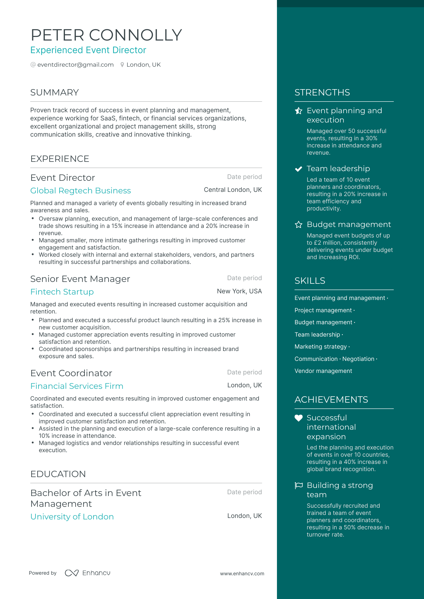 6 Event Planner Resume Examples & Guide for 2024