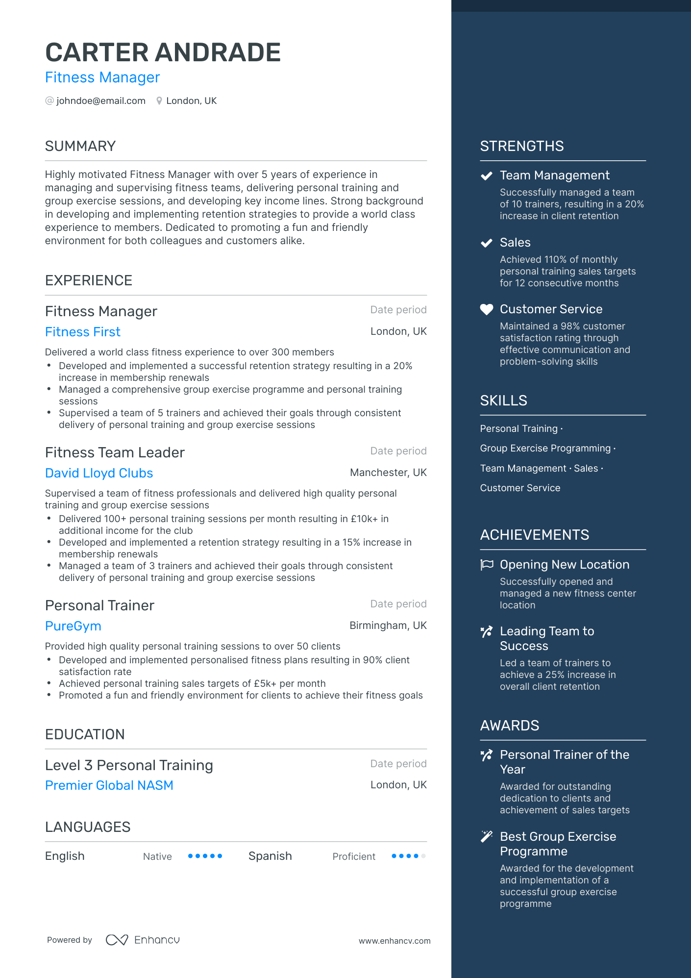 4 Fitness Manager Resume Examples & Guide For 2023