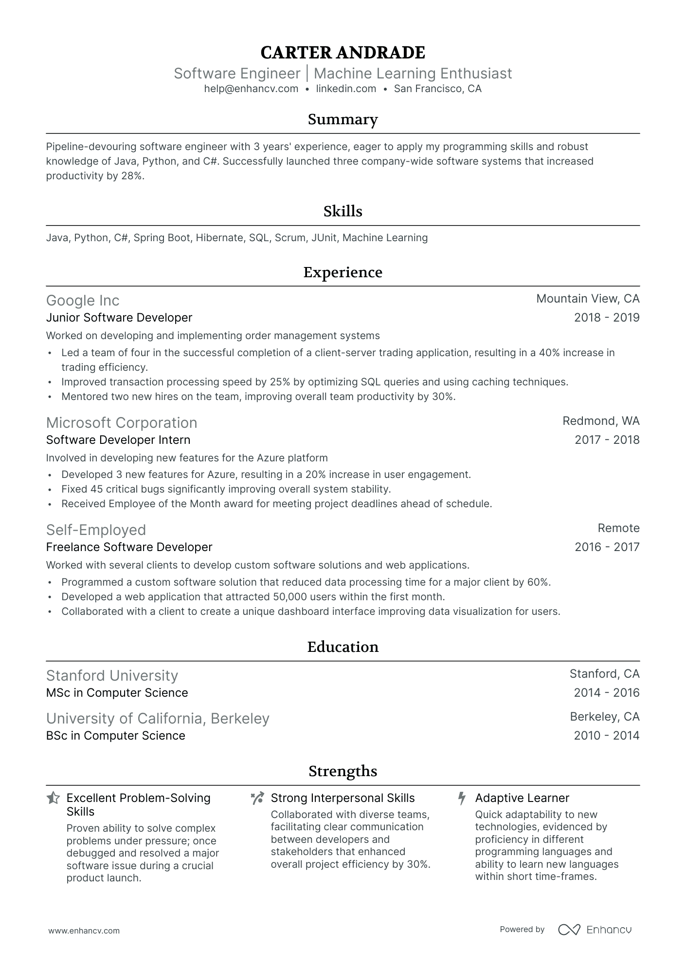 10 Software Engineer New Grad Resume Examples & Guide for 2026