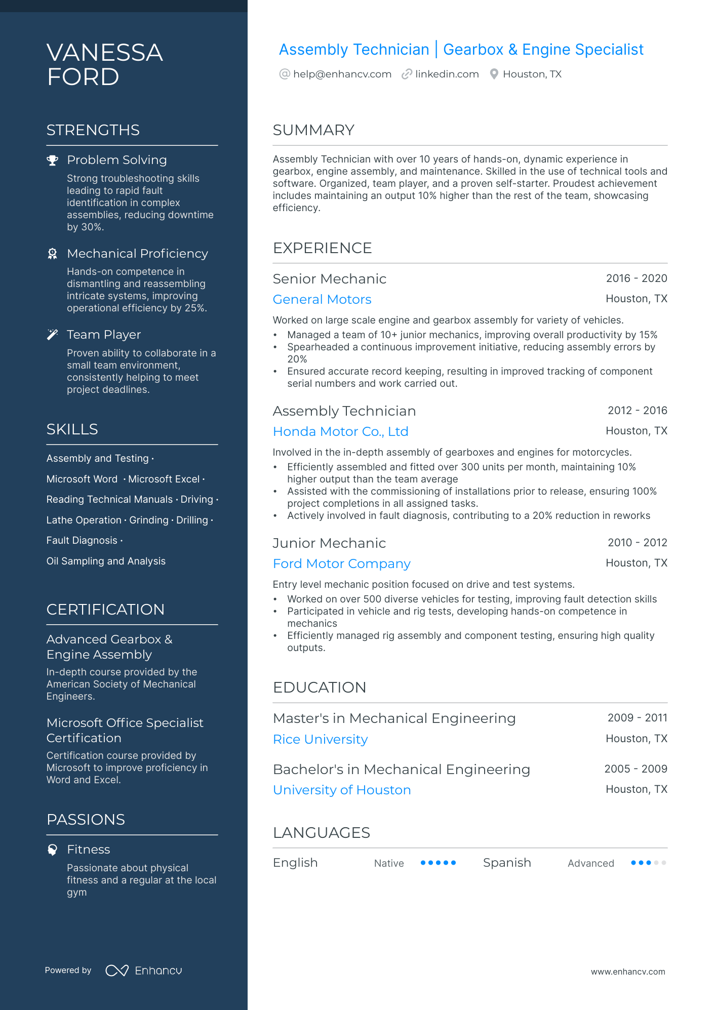 5 Assembly Technician Resume Examples & Guide for 2024