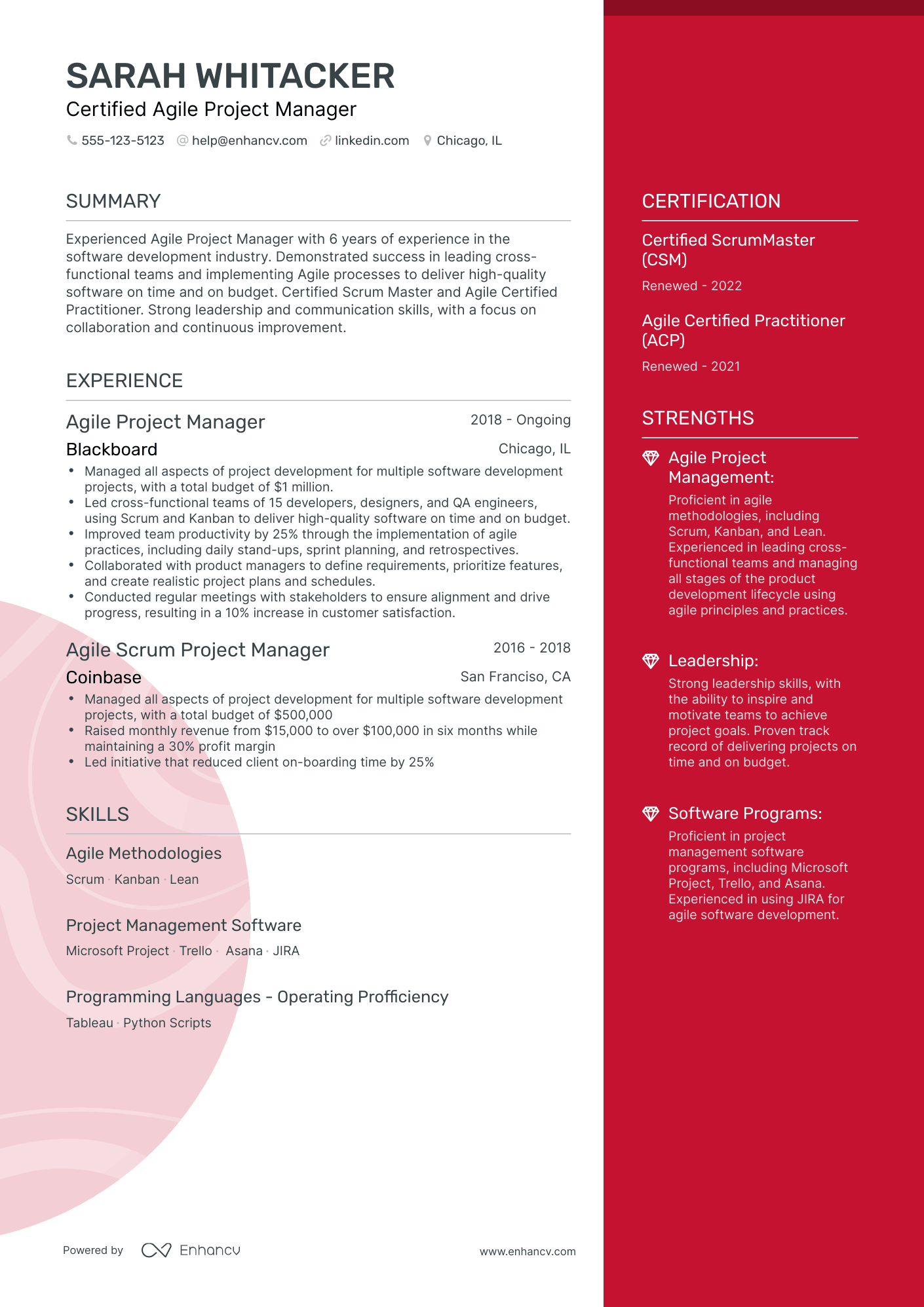 project manager jira resume