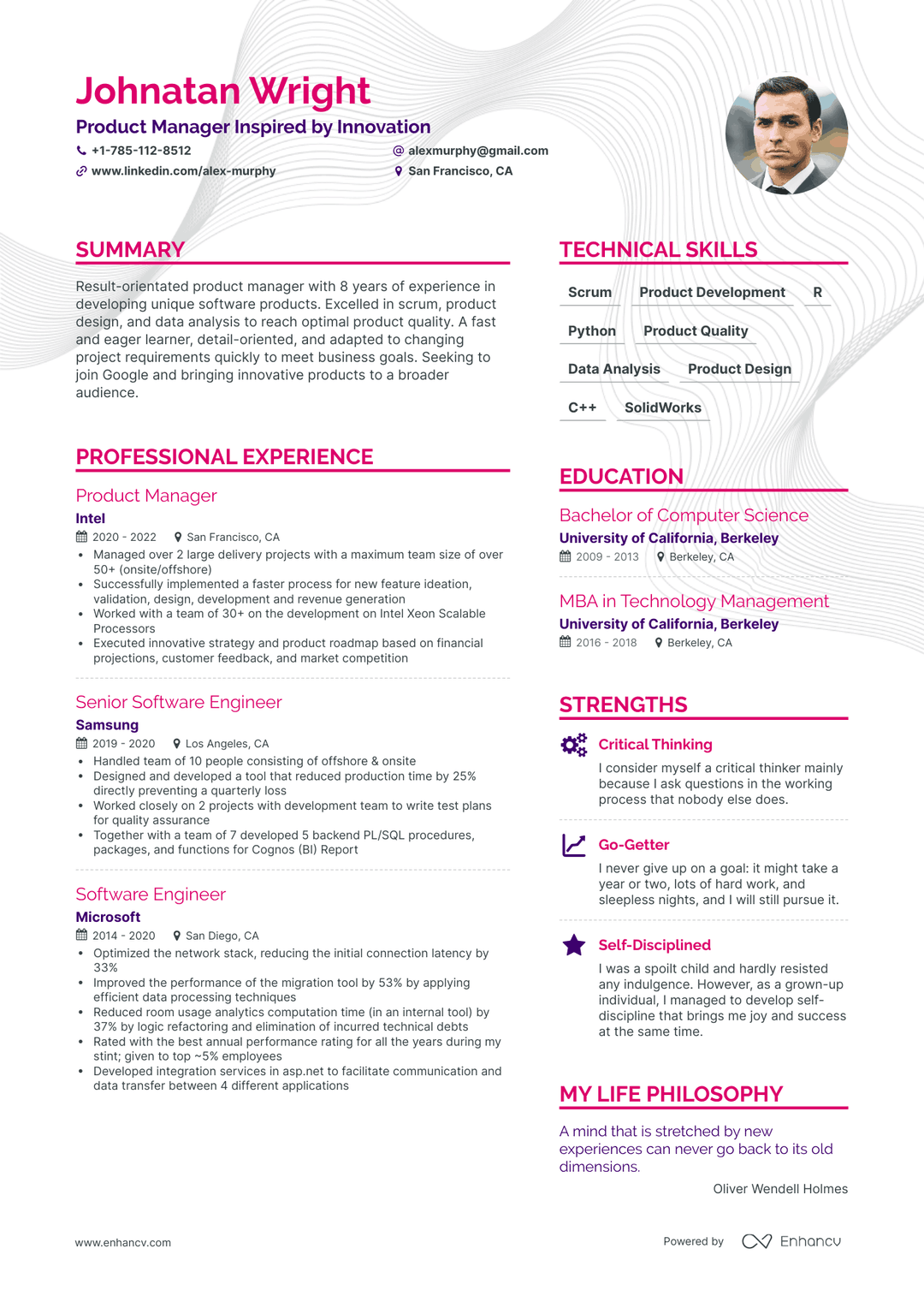 sample resume for google job