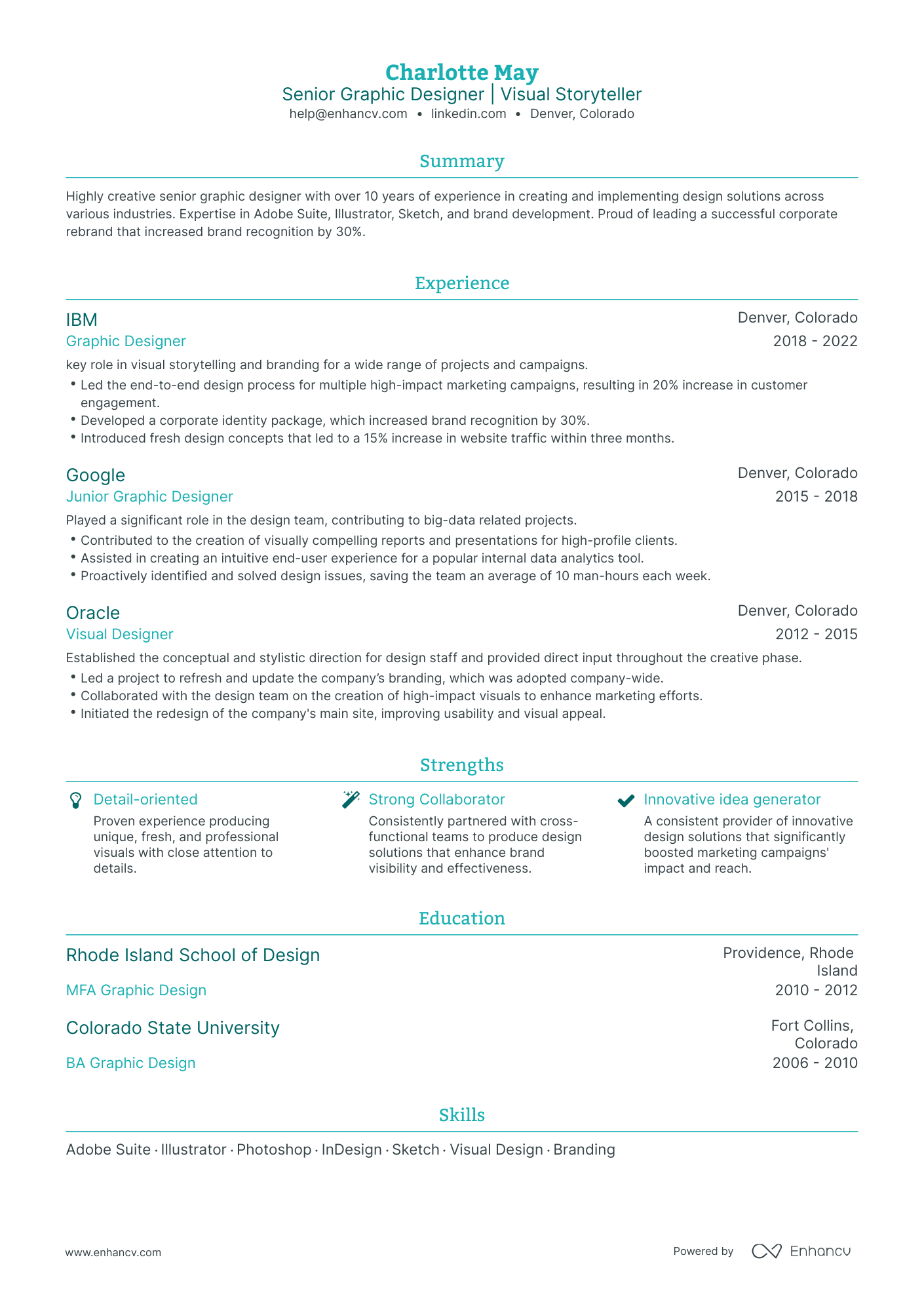 5 Senior Graphic Designer Resume Examples & Guide for 2024