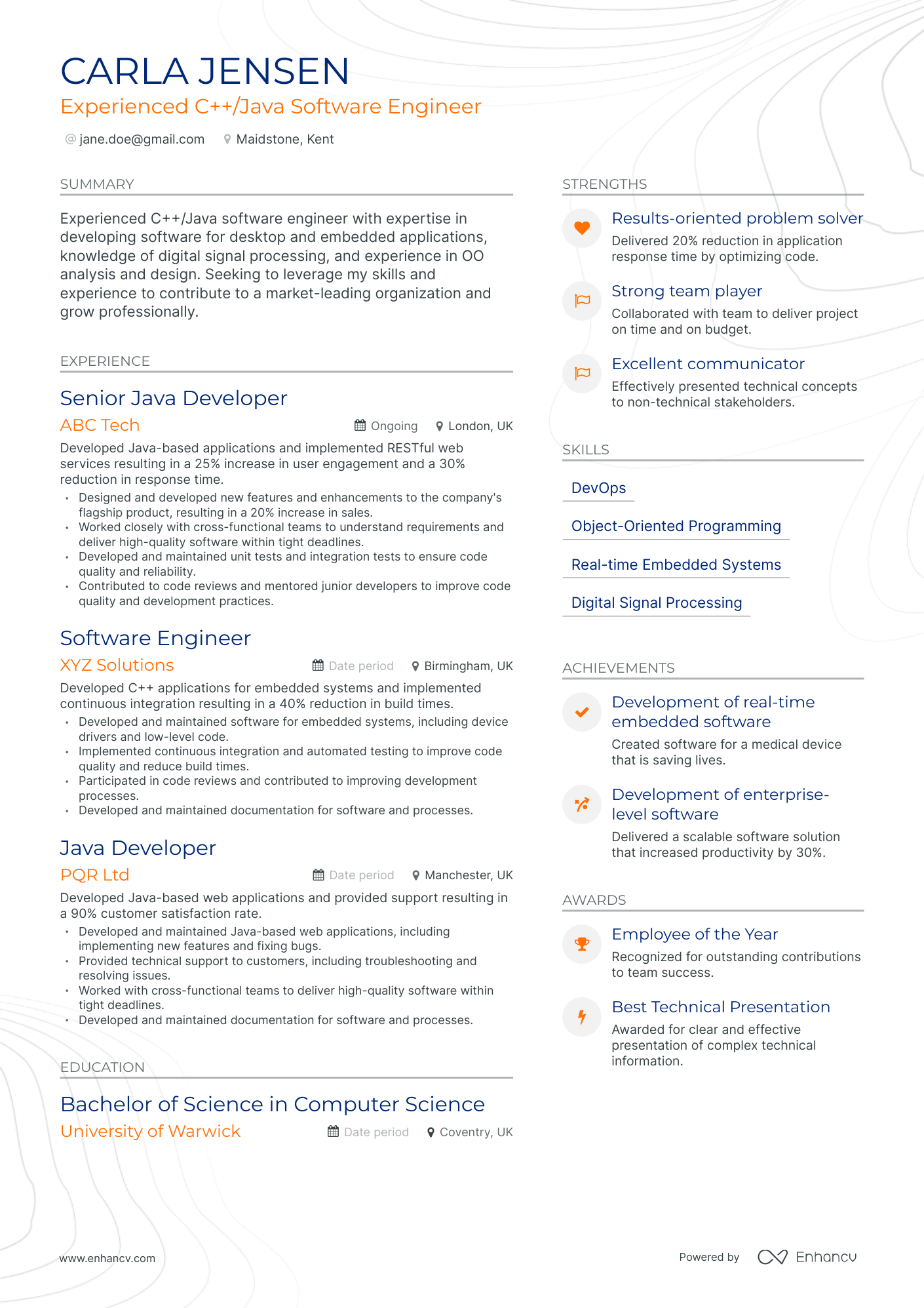 java support engineer resume