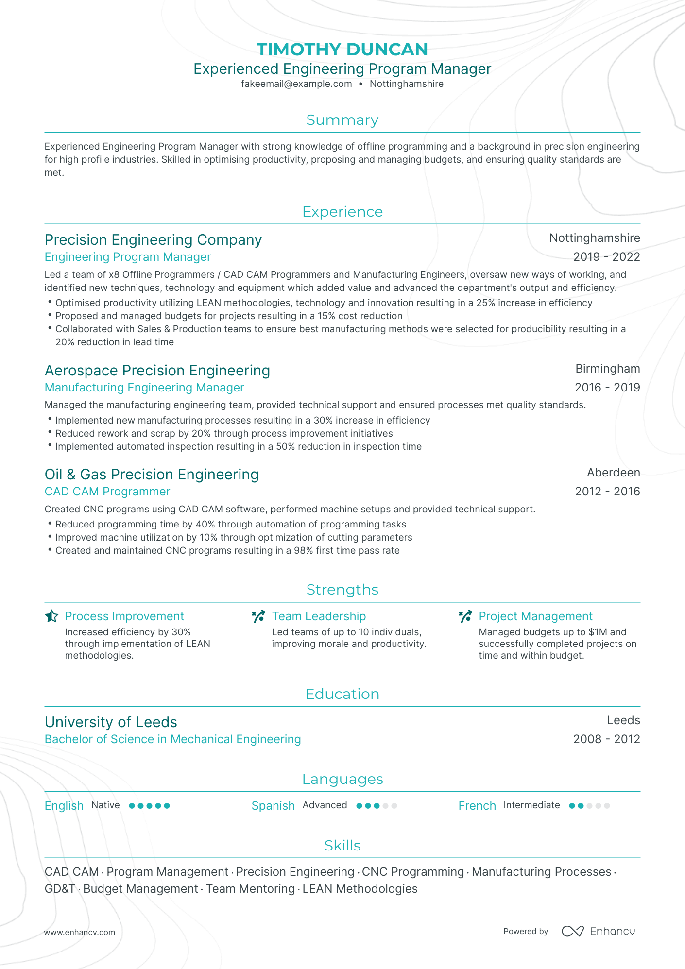 5 Engineering Program Manager Resume Examples & Guide for 2023