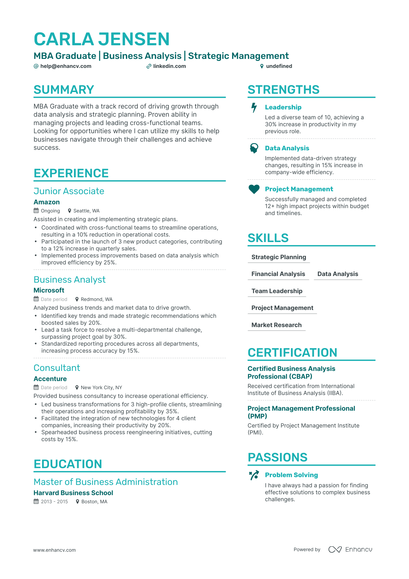 5 MBA Graduate Resume Examples & Guide for 2024