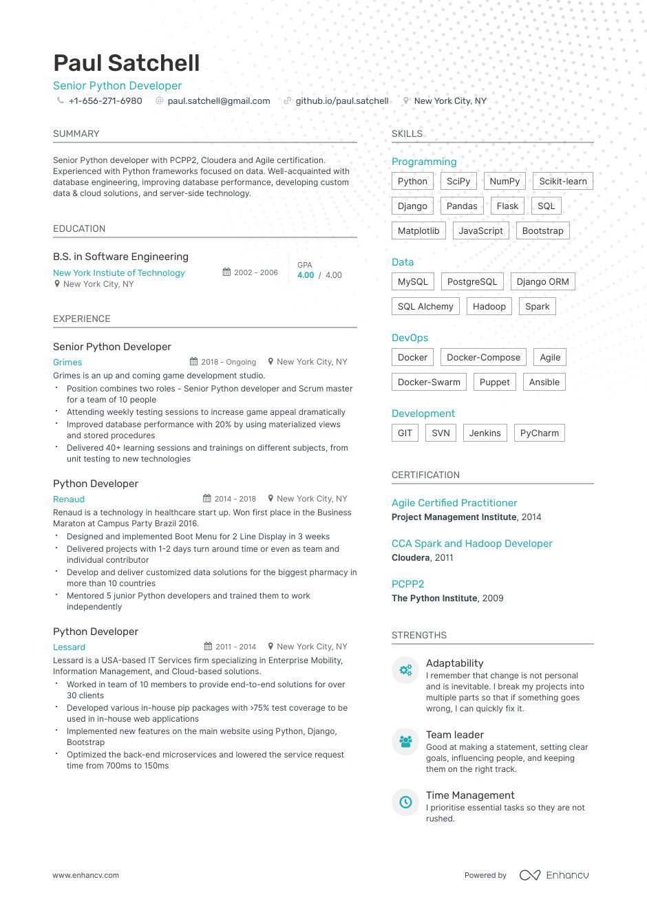 Professional Python Developer Resume Examples & Guide for 2023 (Layout ...