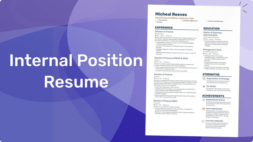 Resume for Internal Position – How to Make One