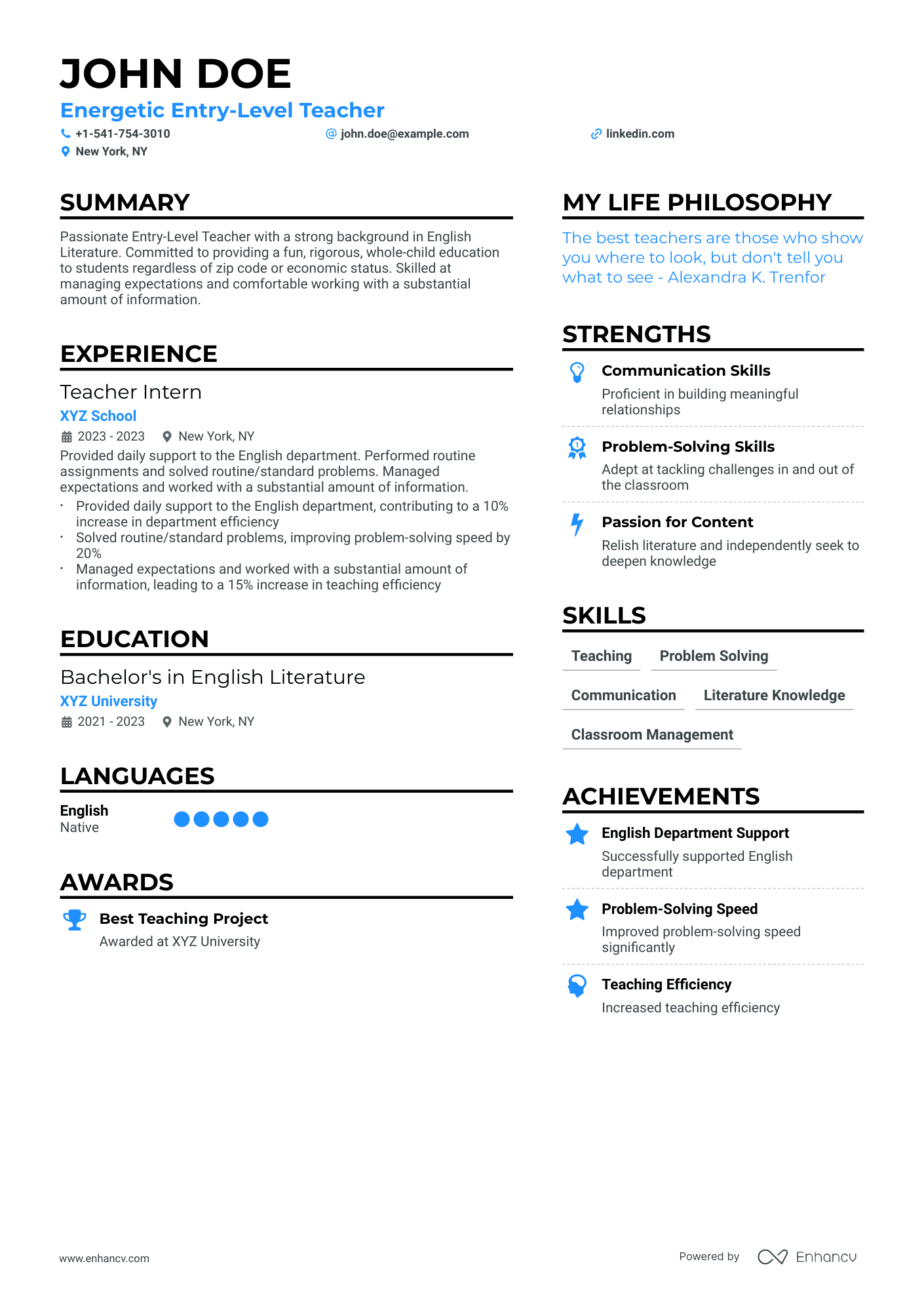 resume for entry level
