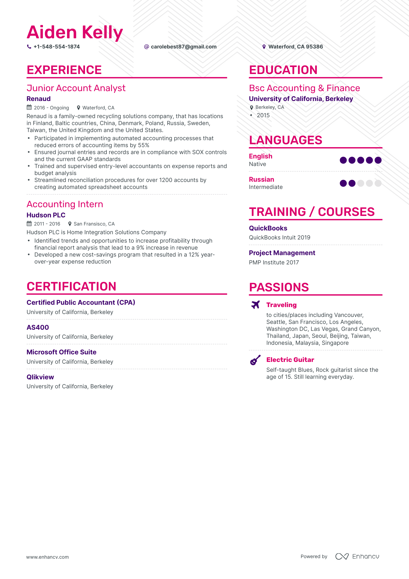 Simple Accounting Analyst Resume Template