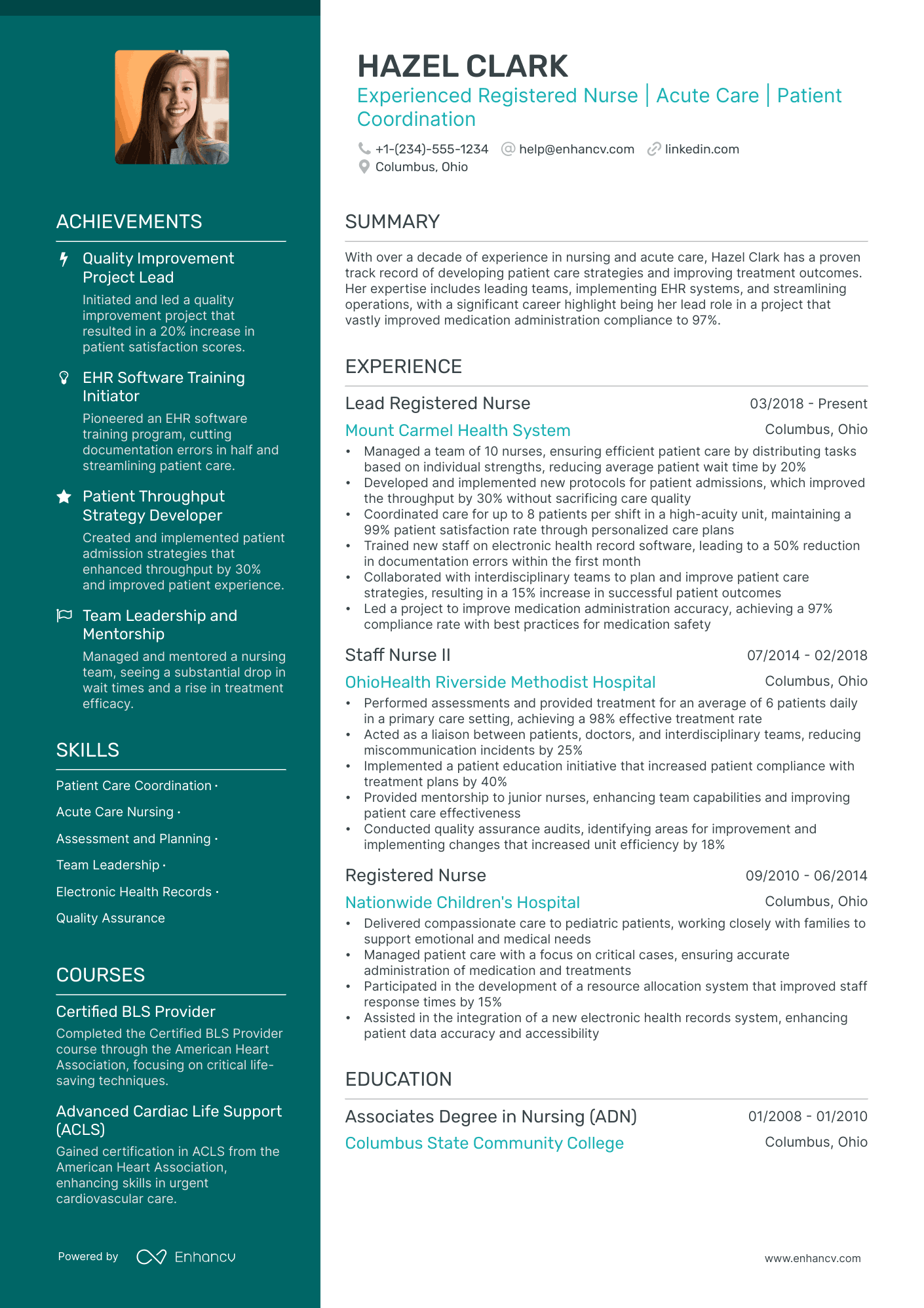 sample resume for rn med surg