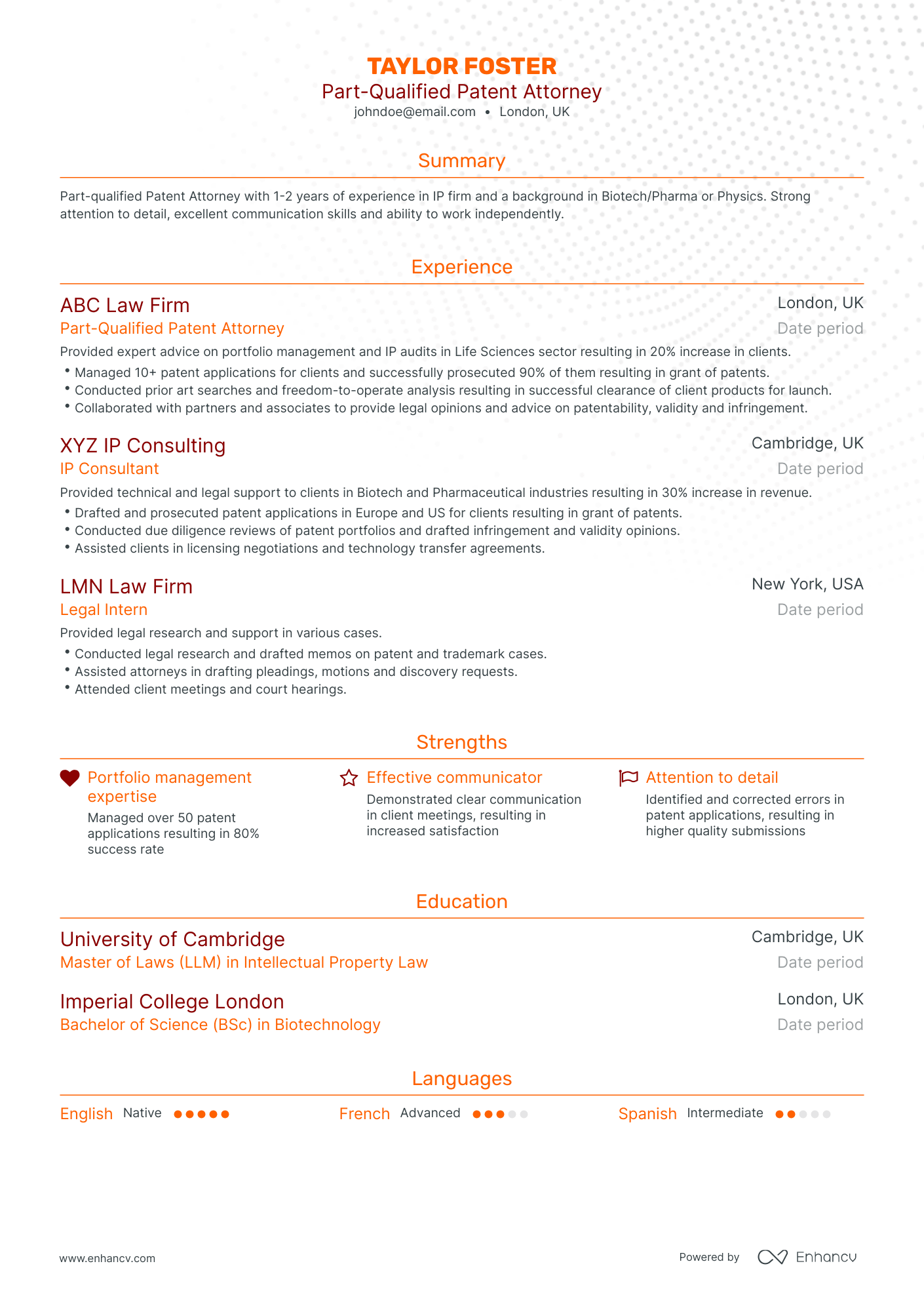 Traditional Attorney Resume Template