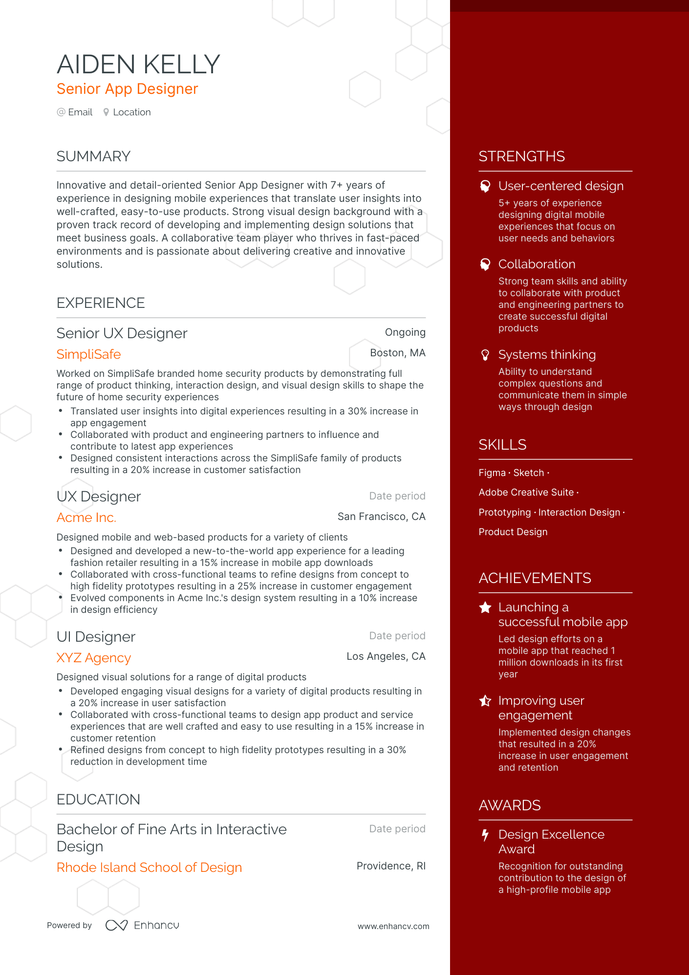 professional summary for resume designer