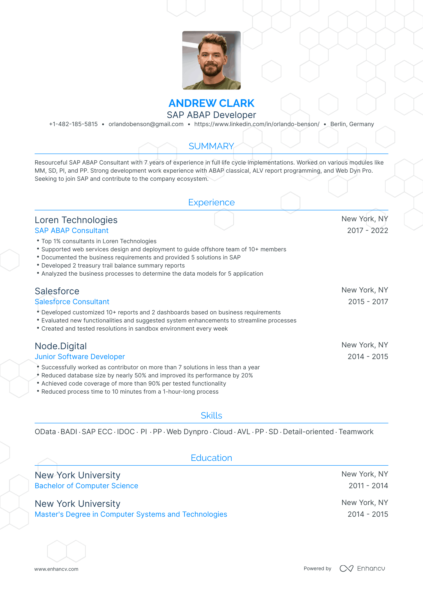 Traditional SAP Resume Template