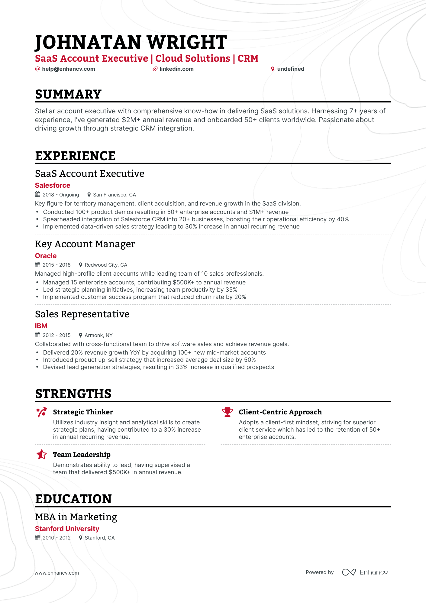 undefined SaaS Account Executive Resume Template
