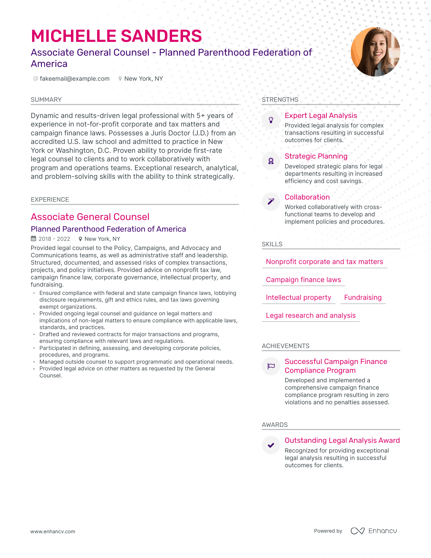 Modern Counsel Resume Template