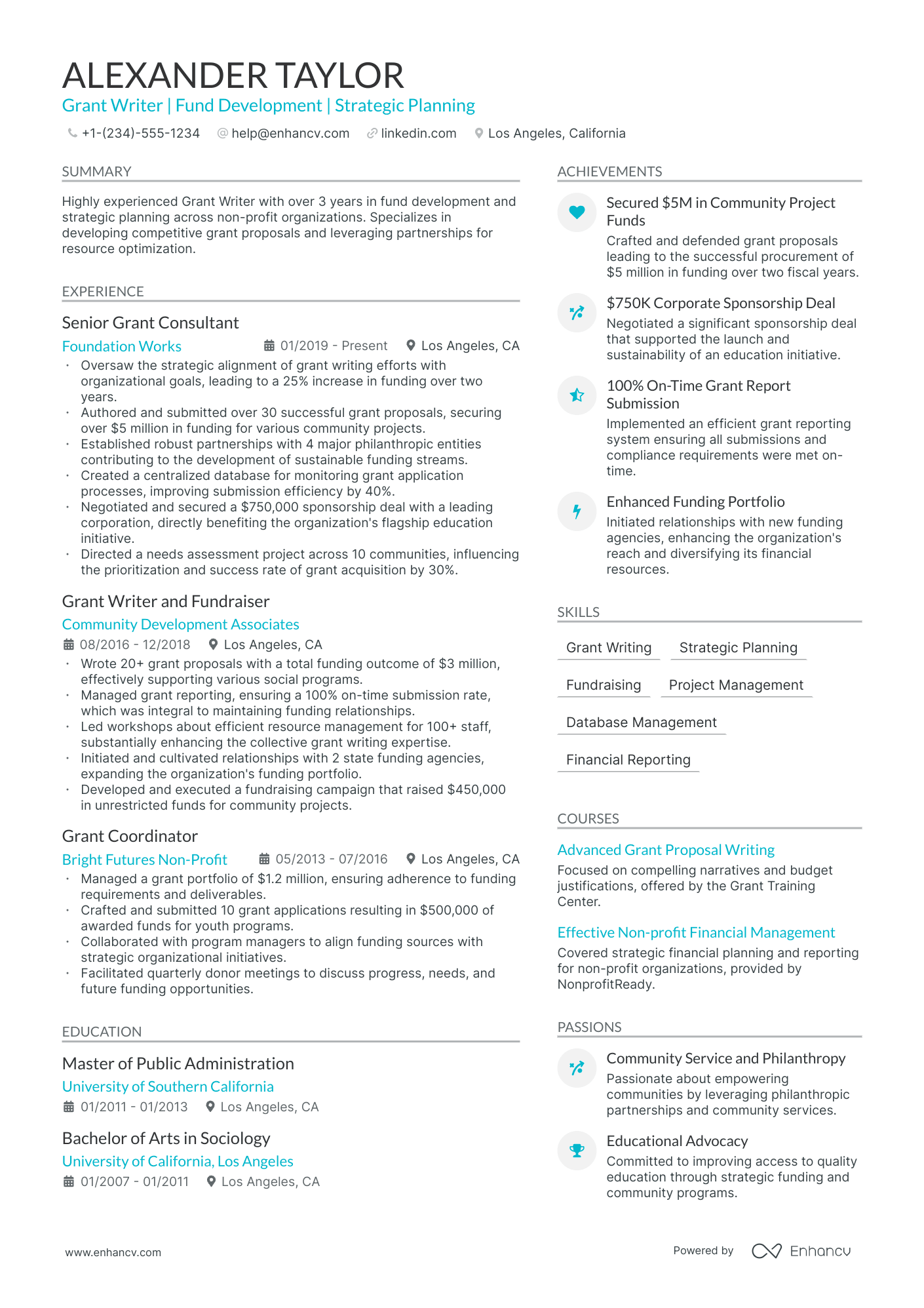 grant writer resume