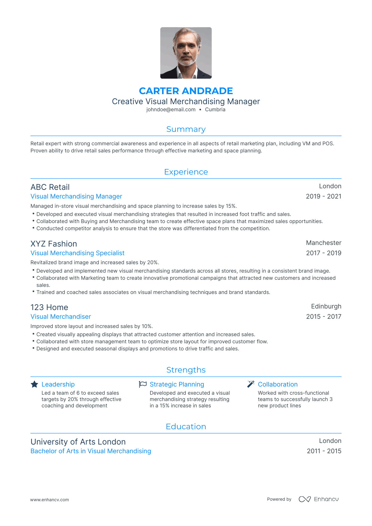 Traditional Visual Merchandising Manager Resume Template
