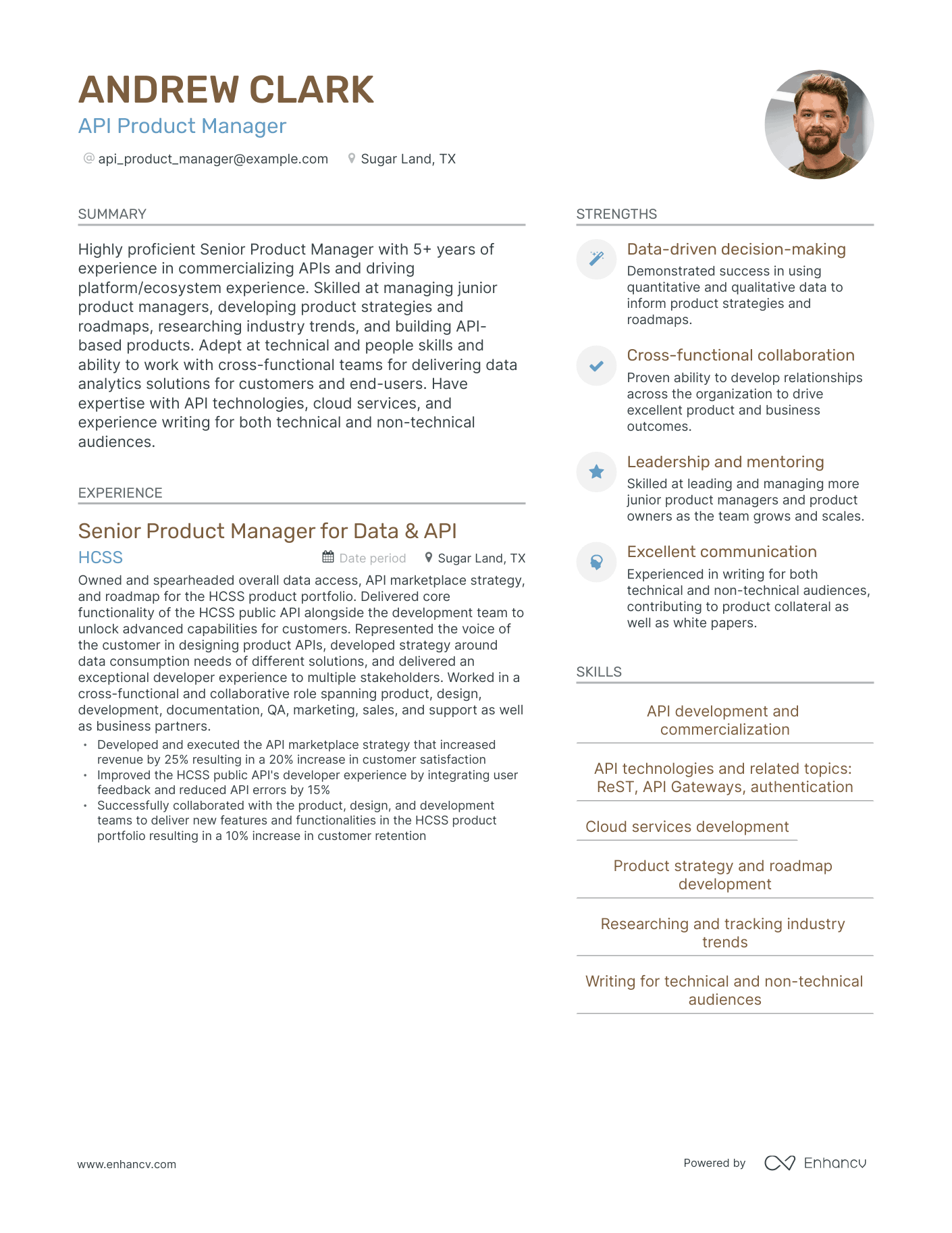 Modern Api Product Manager Resume Template