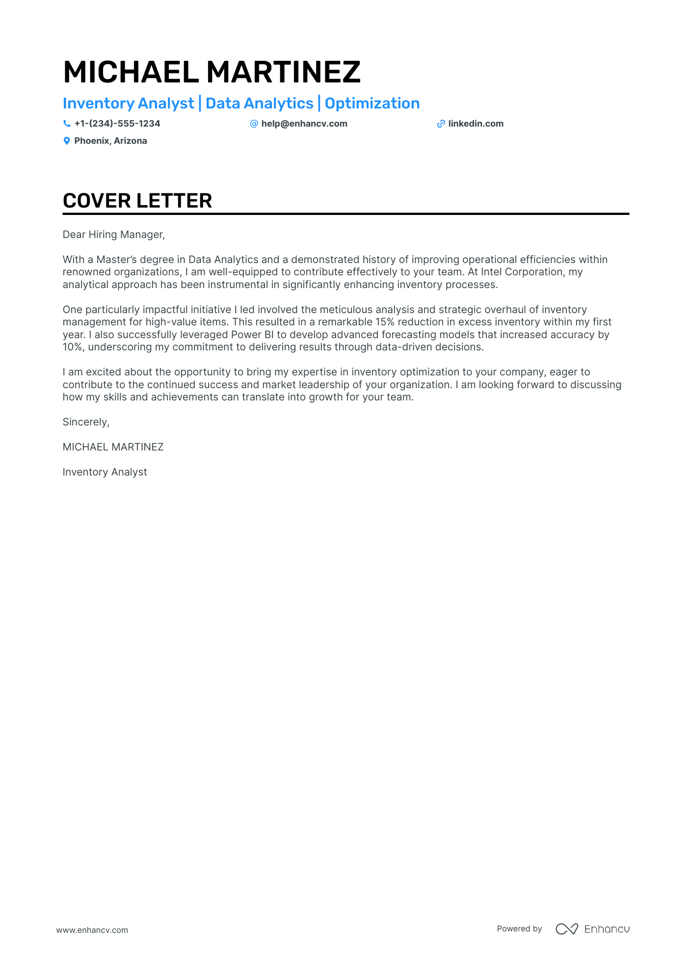 cover letter for fresher supply chain manager