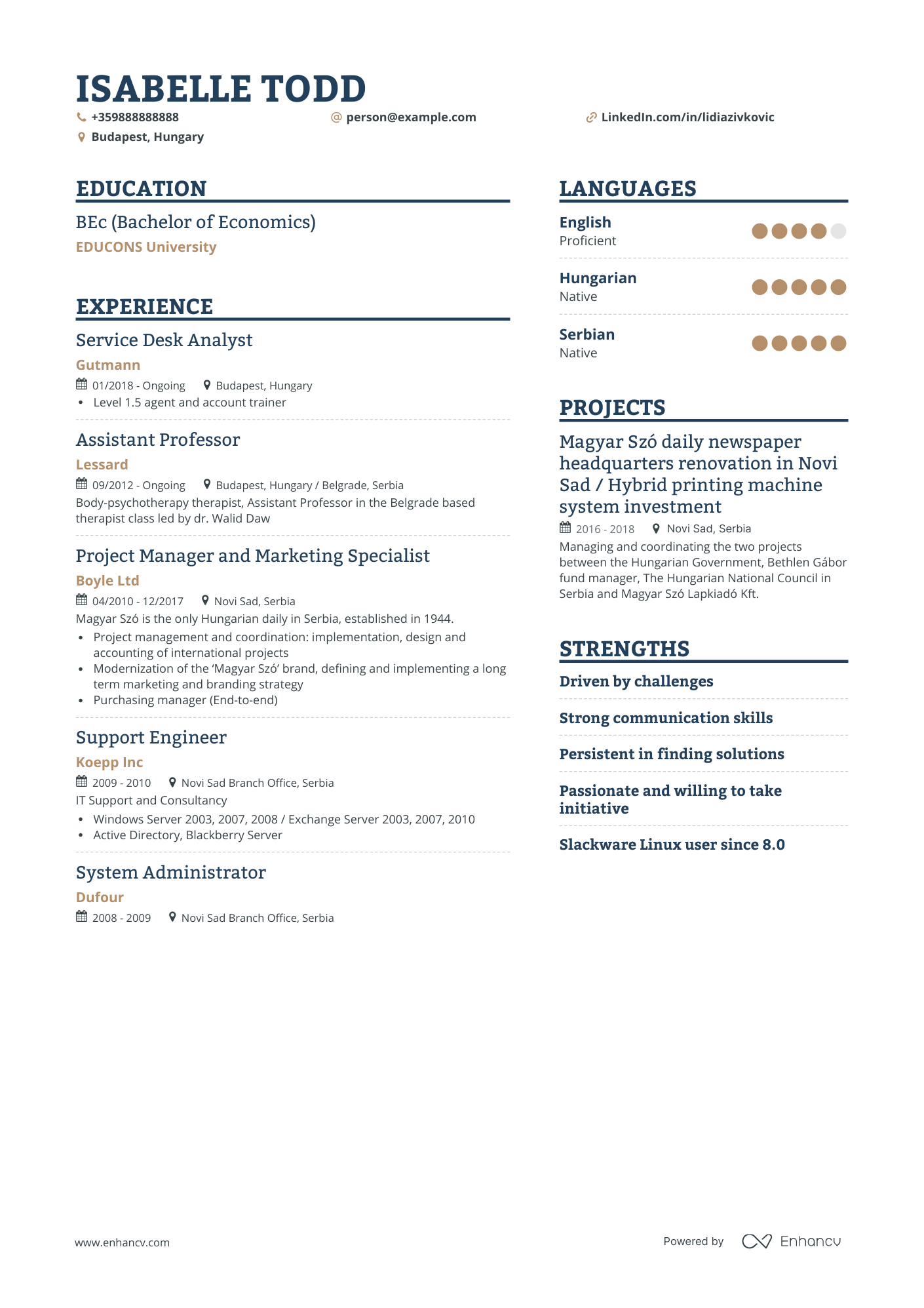 Simple IT Support Resume Template