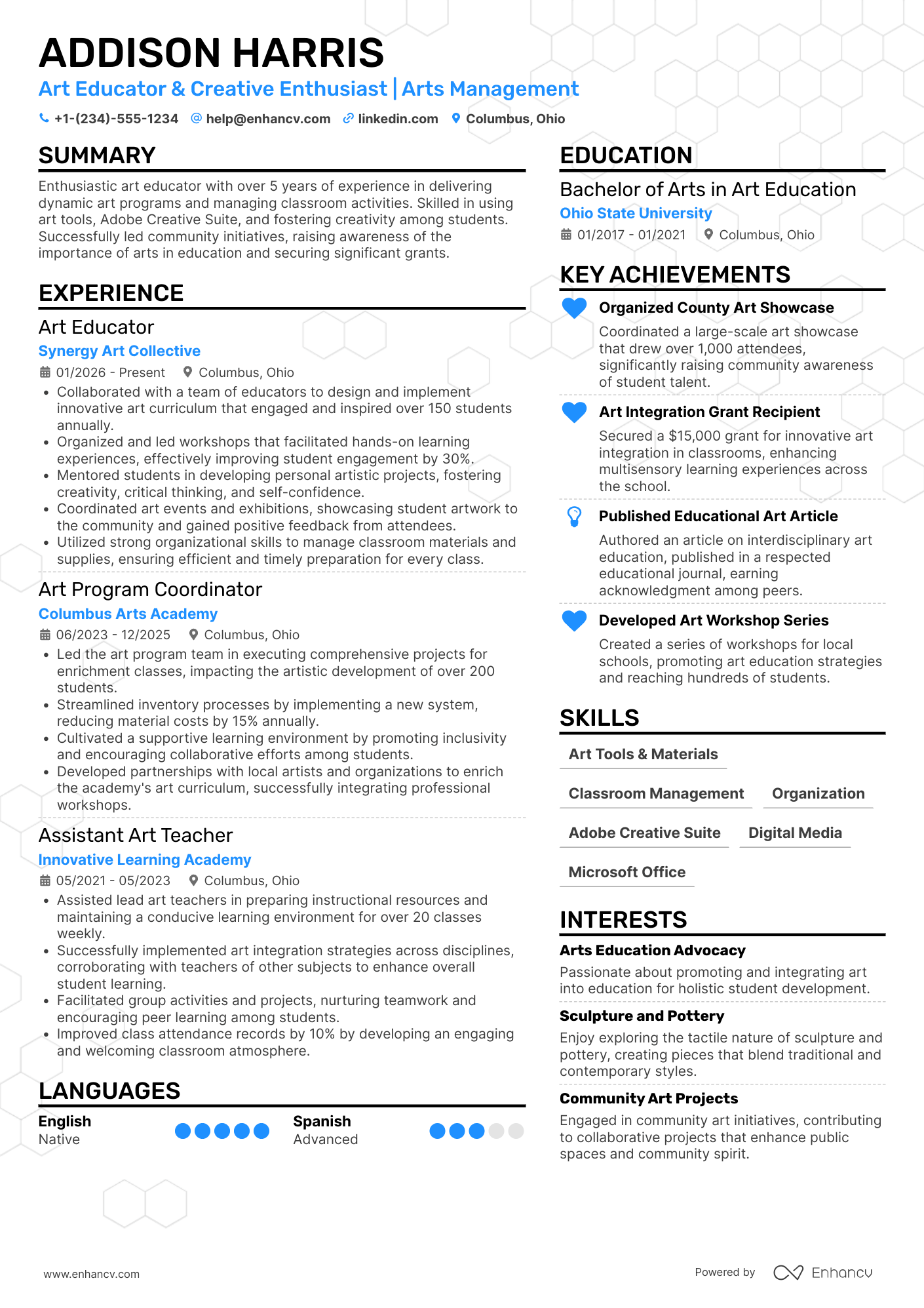 A resume example of a Art Paraprofessional