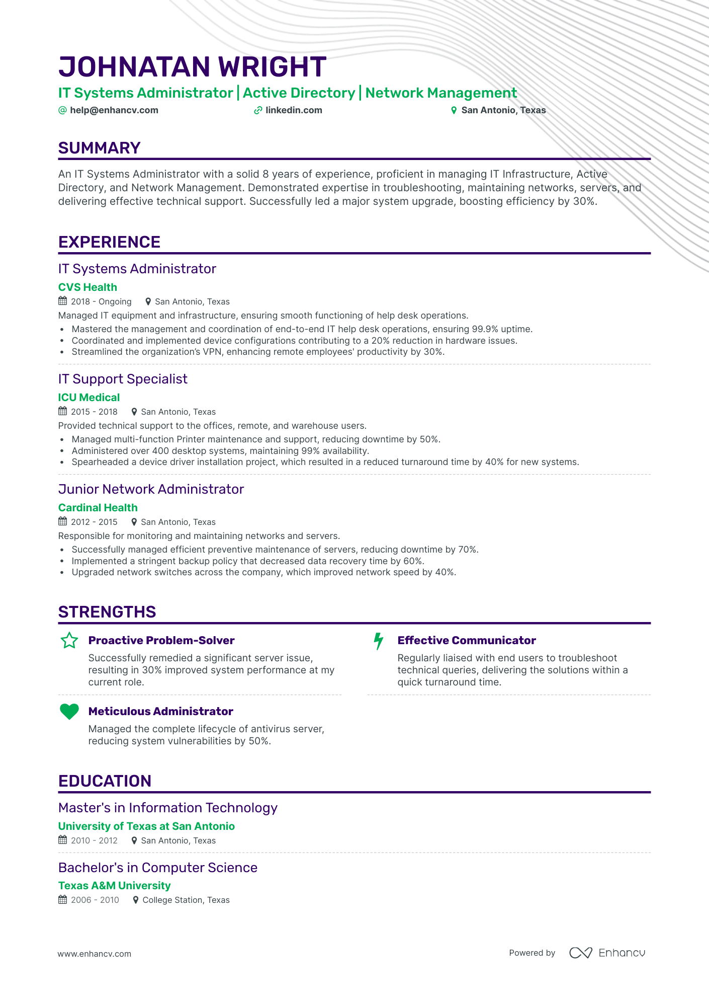 undefined IT System Administrator Resume Template