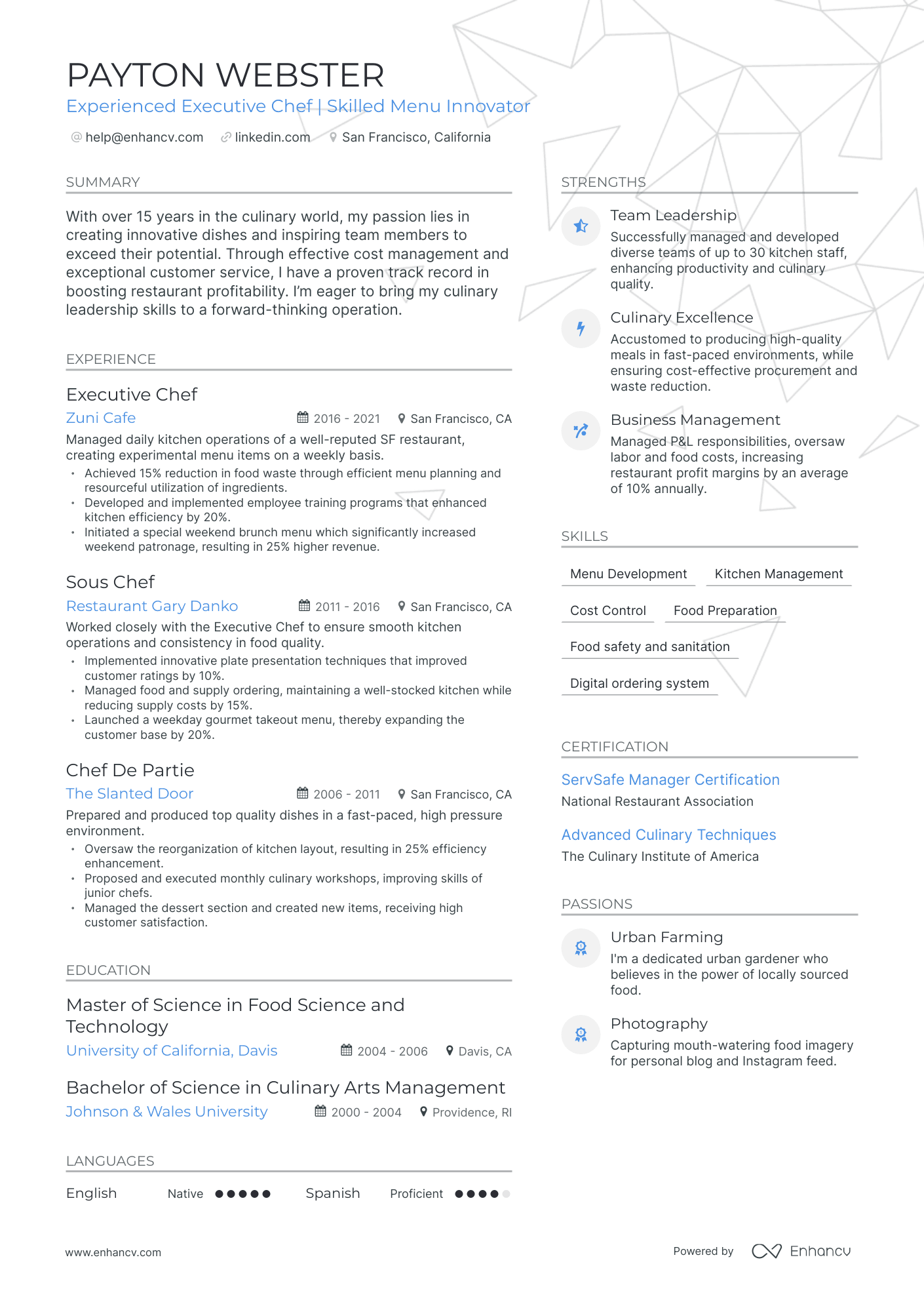 undefined Executive Chef Resume Template