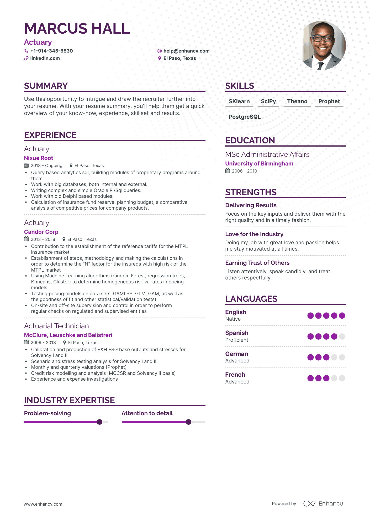 Simple Actuary Resume Template