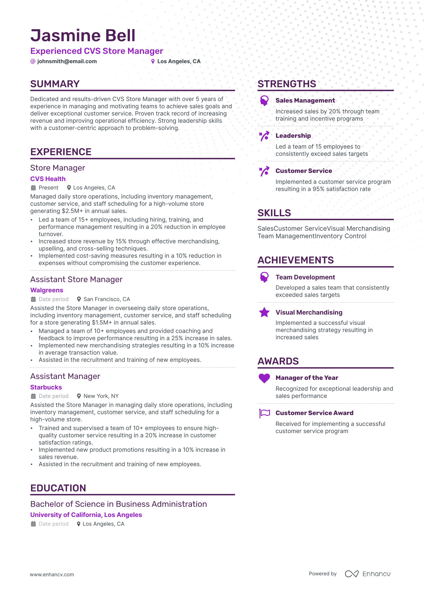 8 Store Manager Resume Examples & Guide for 2024