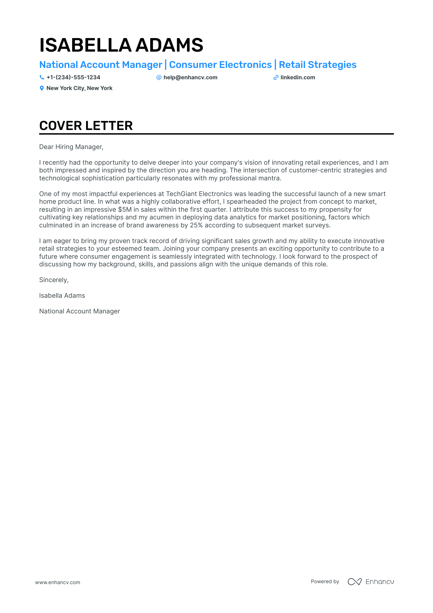 account manager cv cover letter