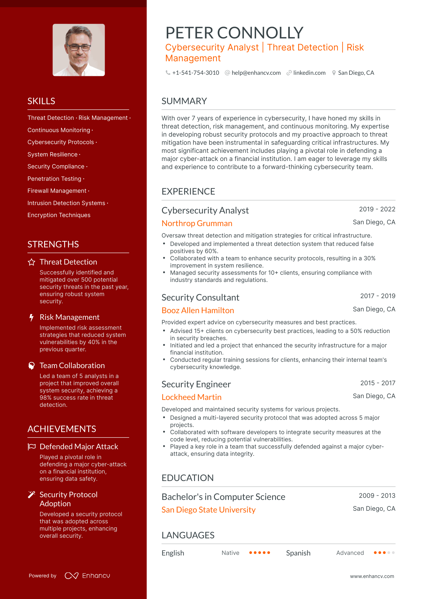 Polished Cyber Security Analyst Resume Template