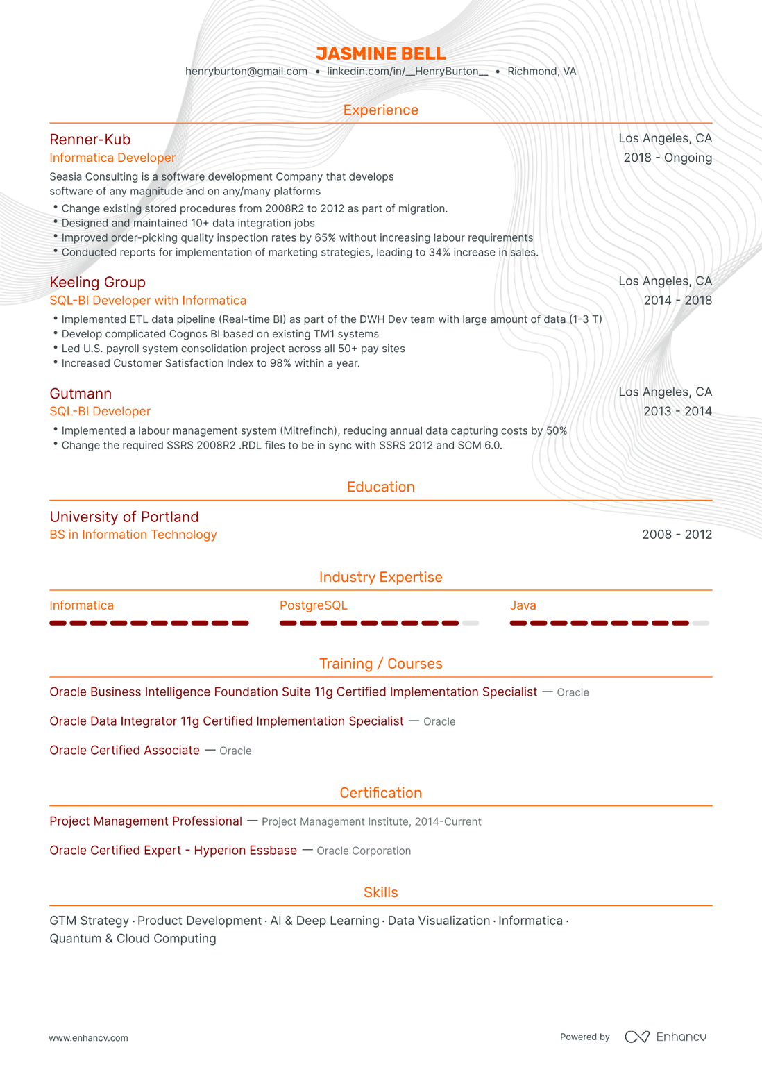 Traditional Informatica Resume Template