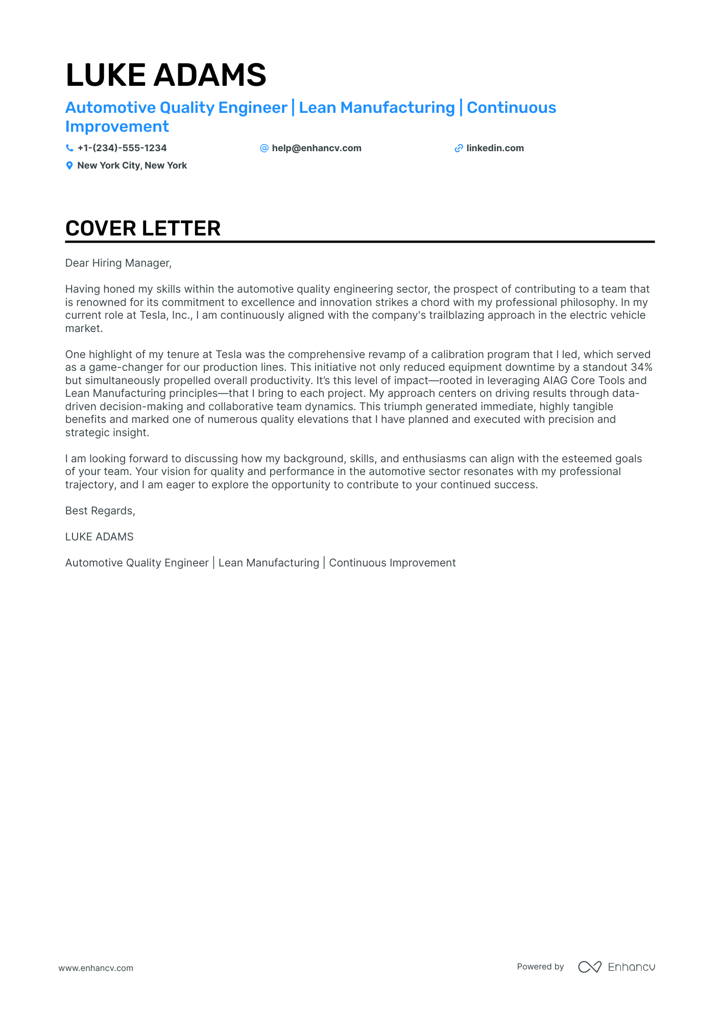 good cover letter for engineering job