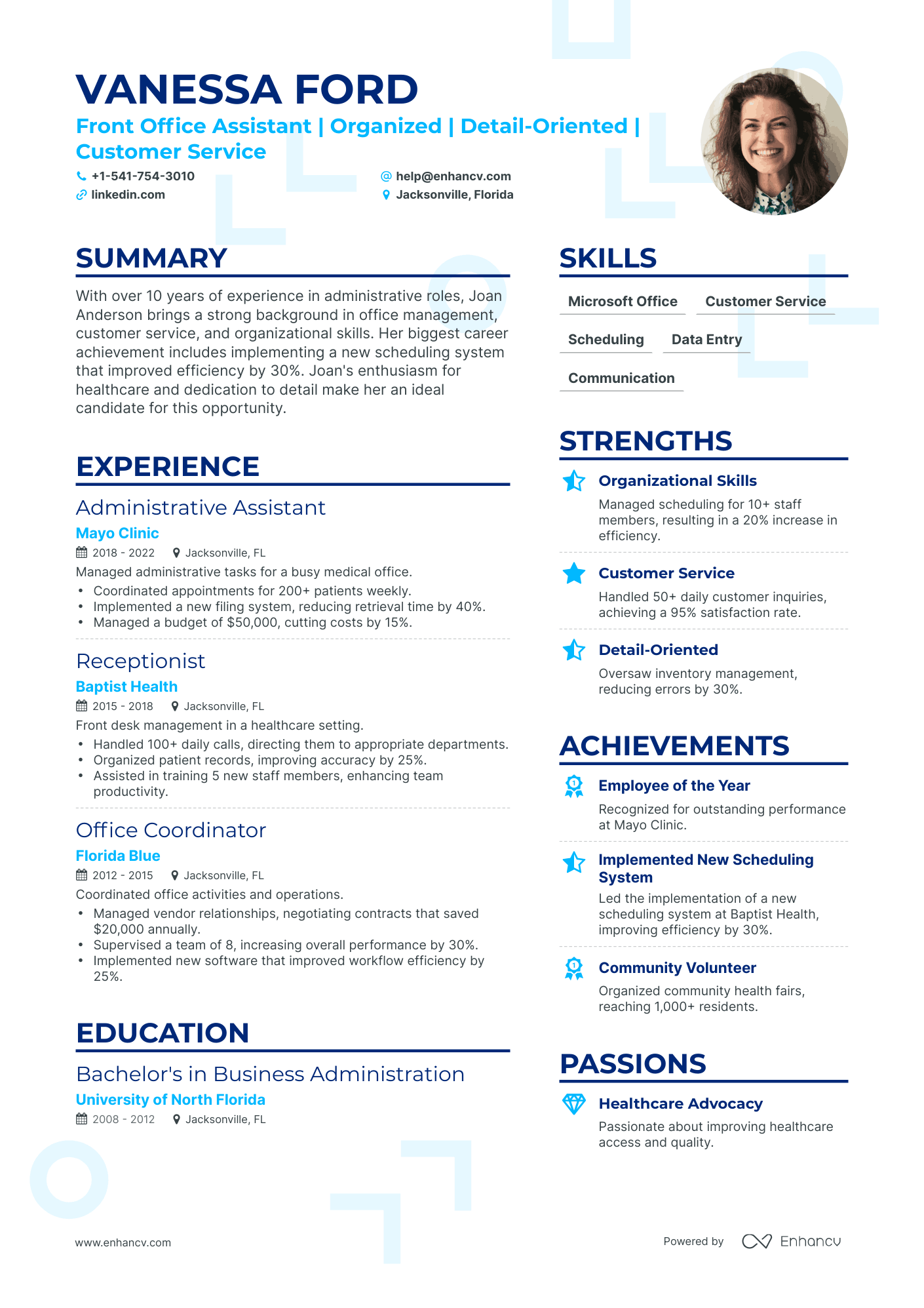 Simple Office Assistant Resume Template