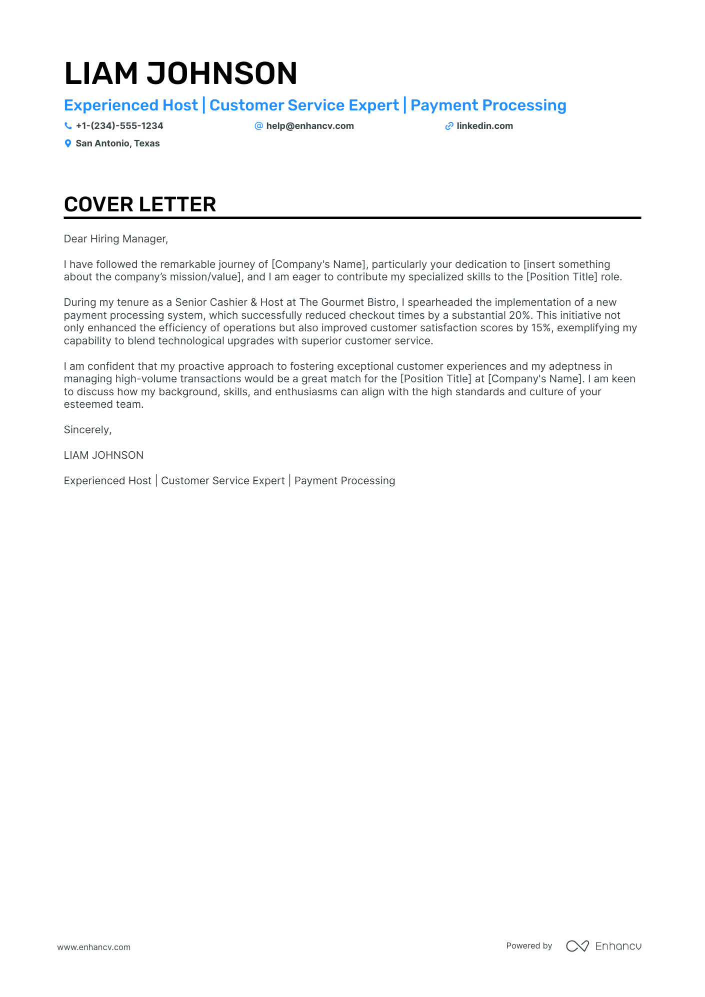 cover letter cashier no experience