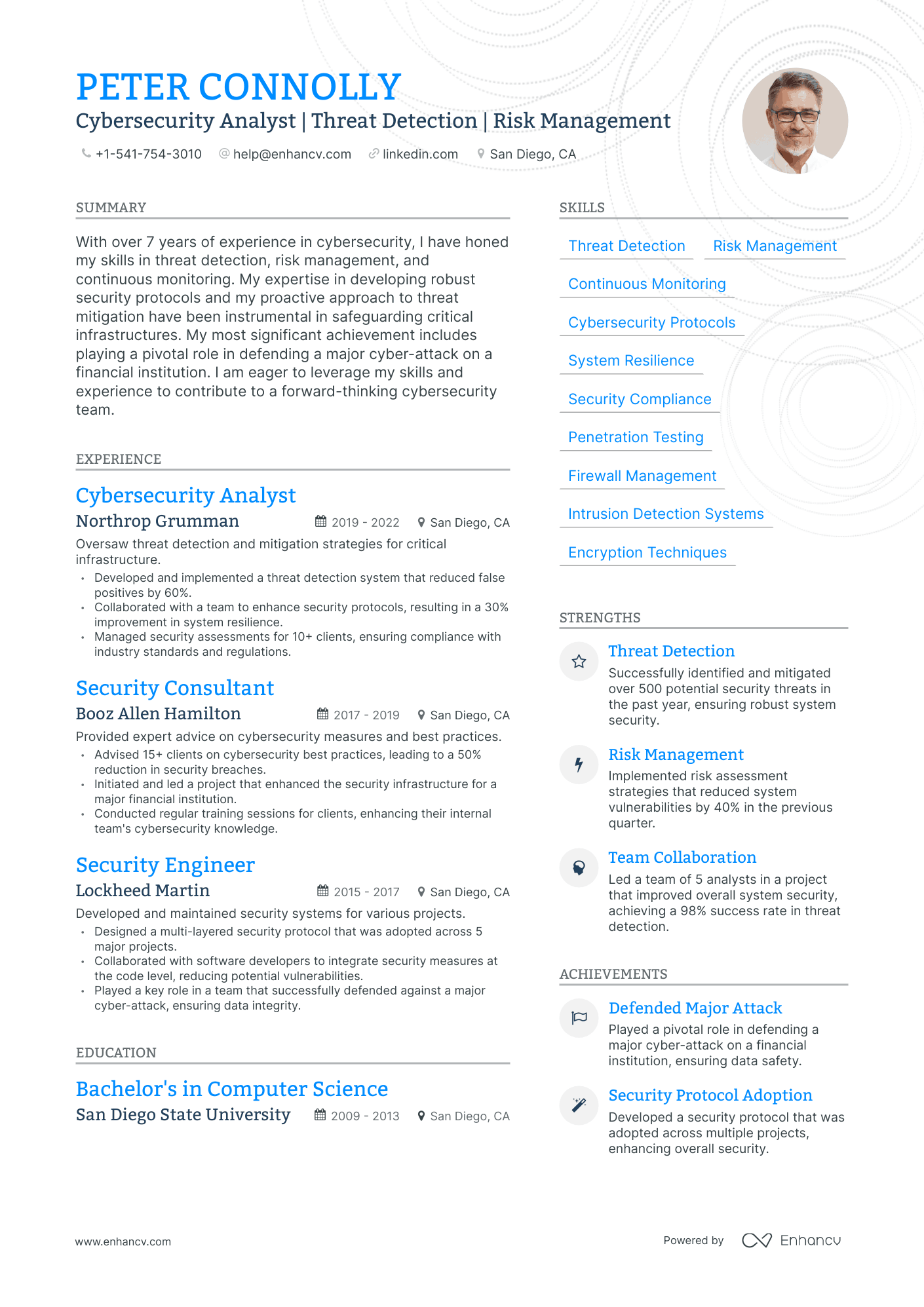 Modern Cyber Security Analyst Resume Template
